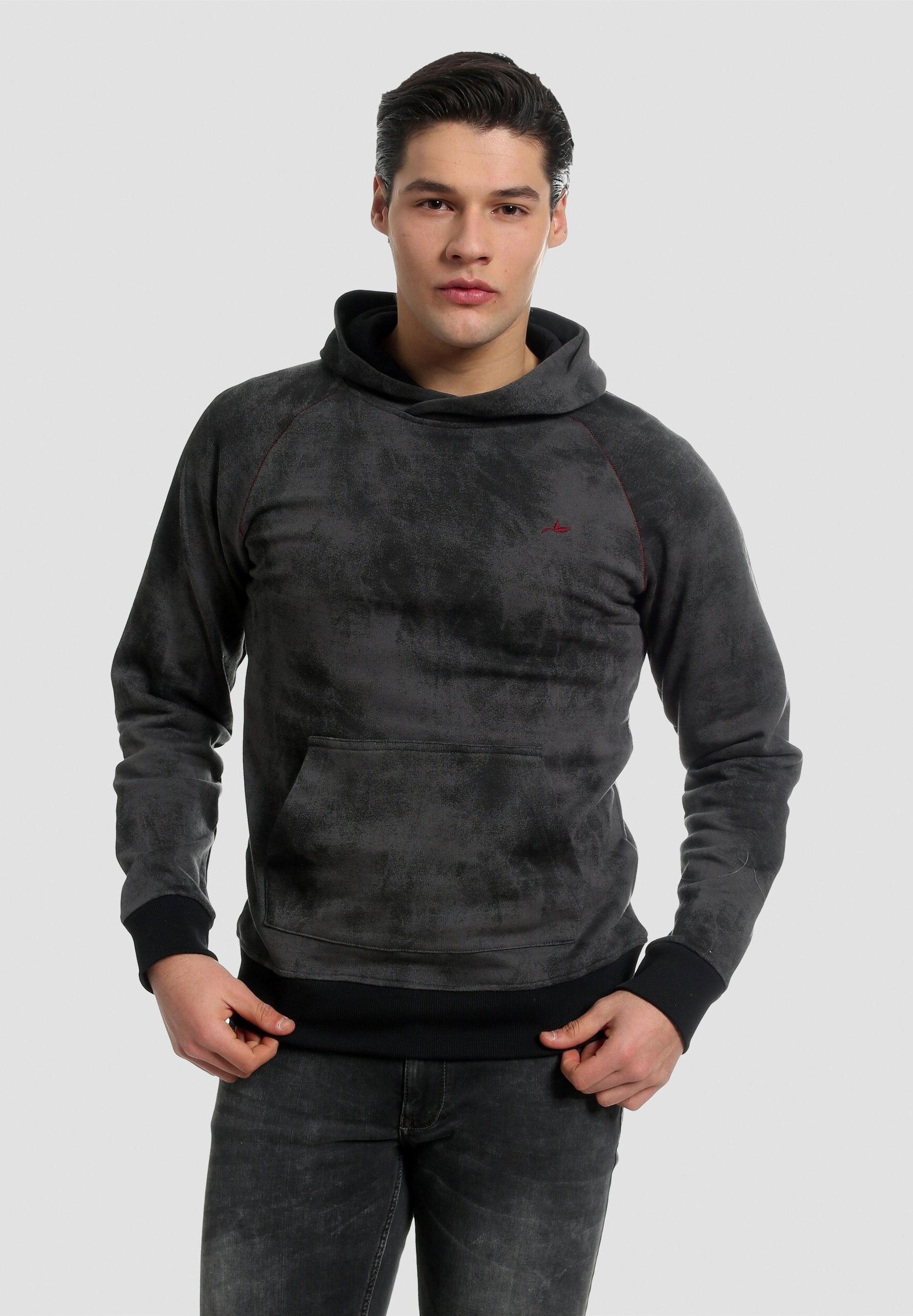 Felpa con cappuccio in cotone biologico con maniche raglan