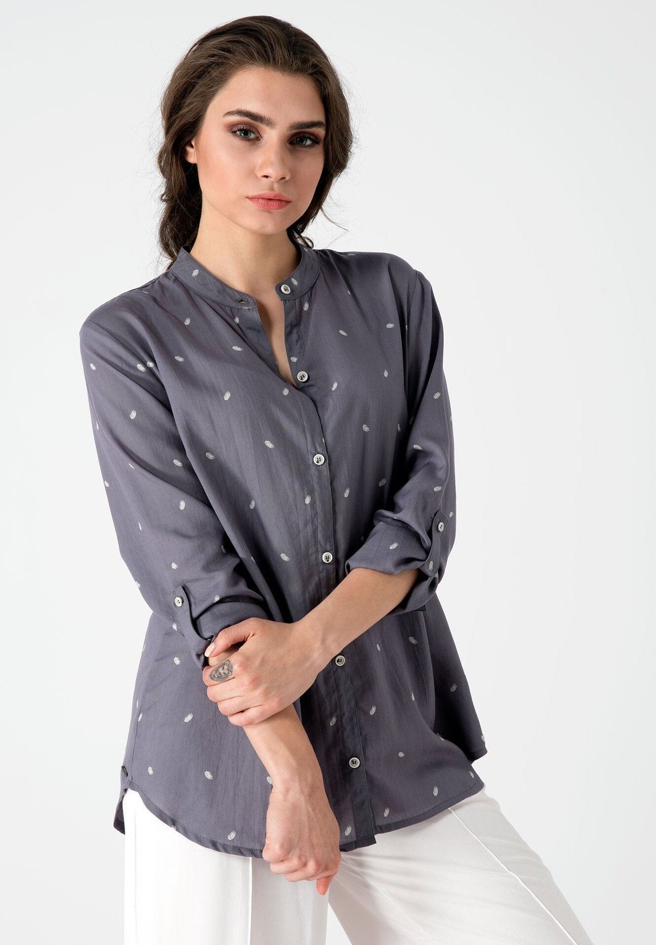 Blusa realizzata in TENCEL™ Lyocell con stampa all-over