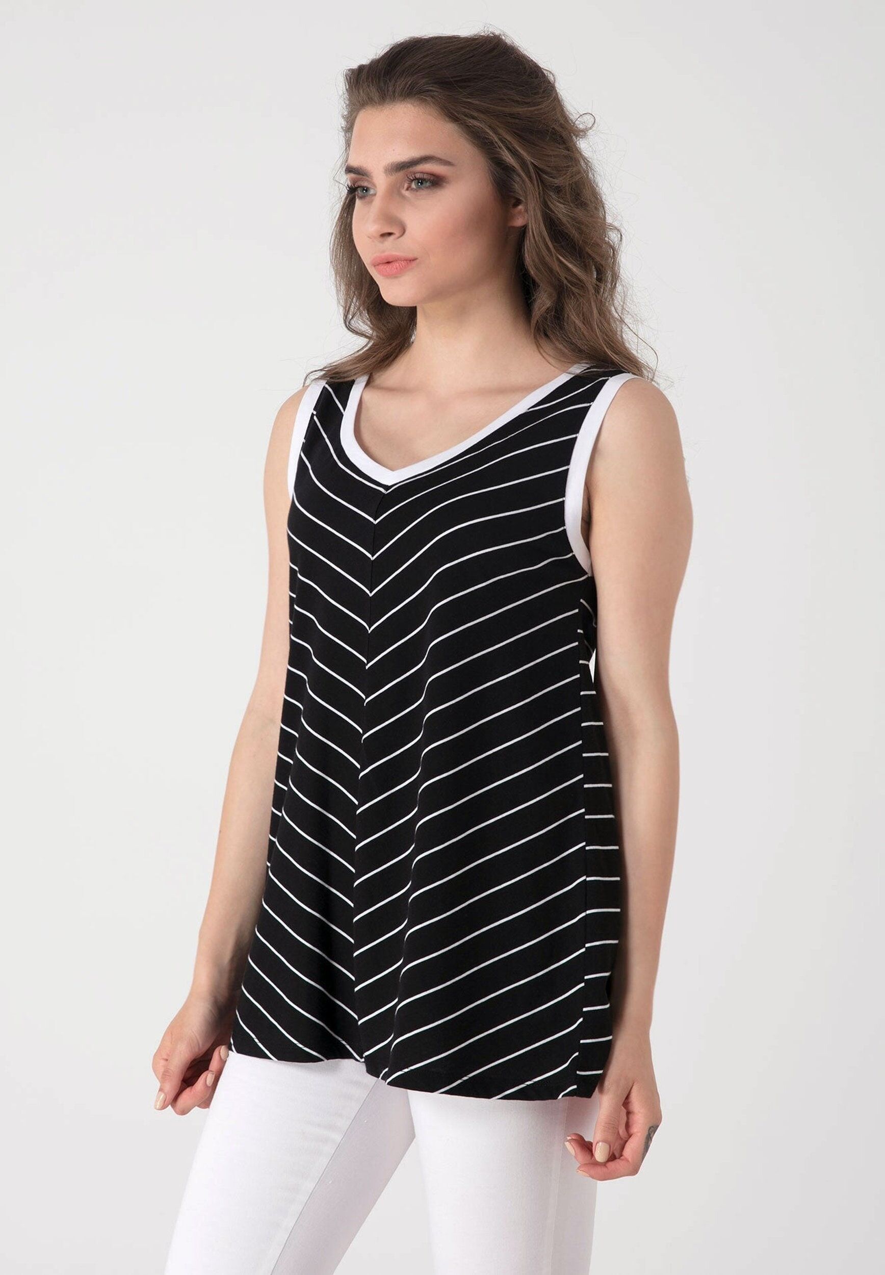 Canotta a righe in cotone biologico