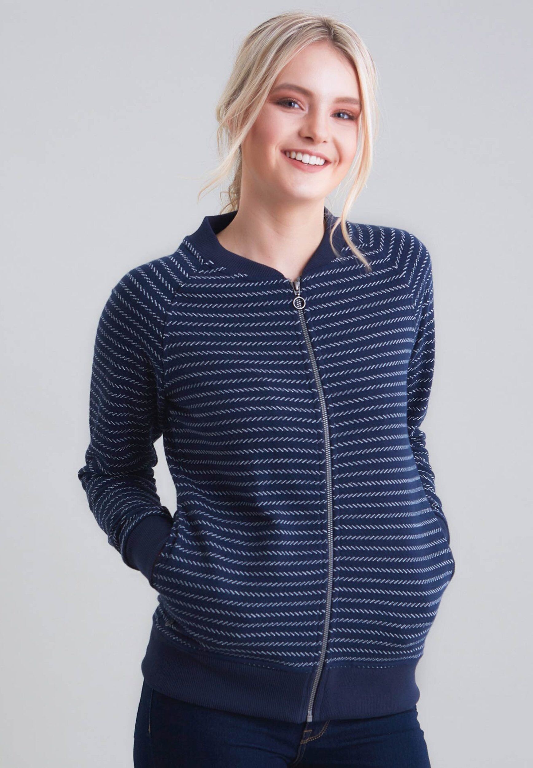 Giacca in felpa con design a righe realizzata in cotone biologico