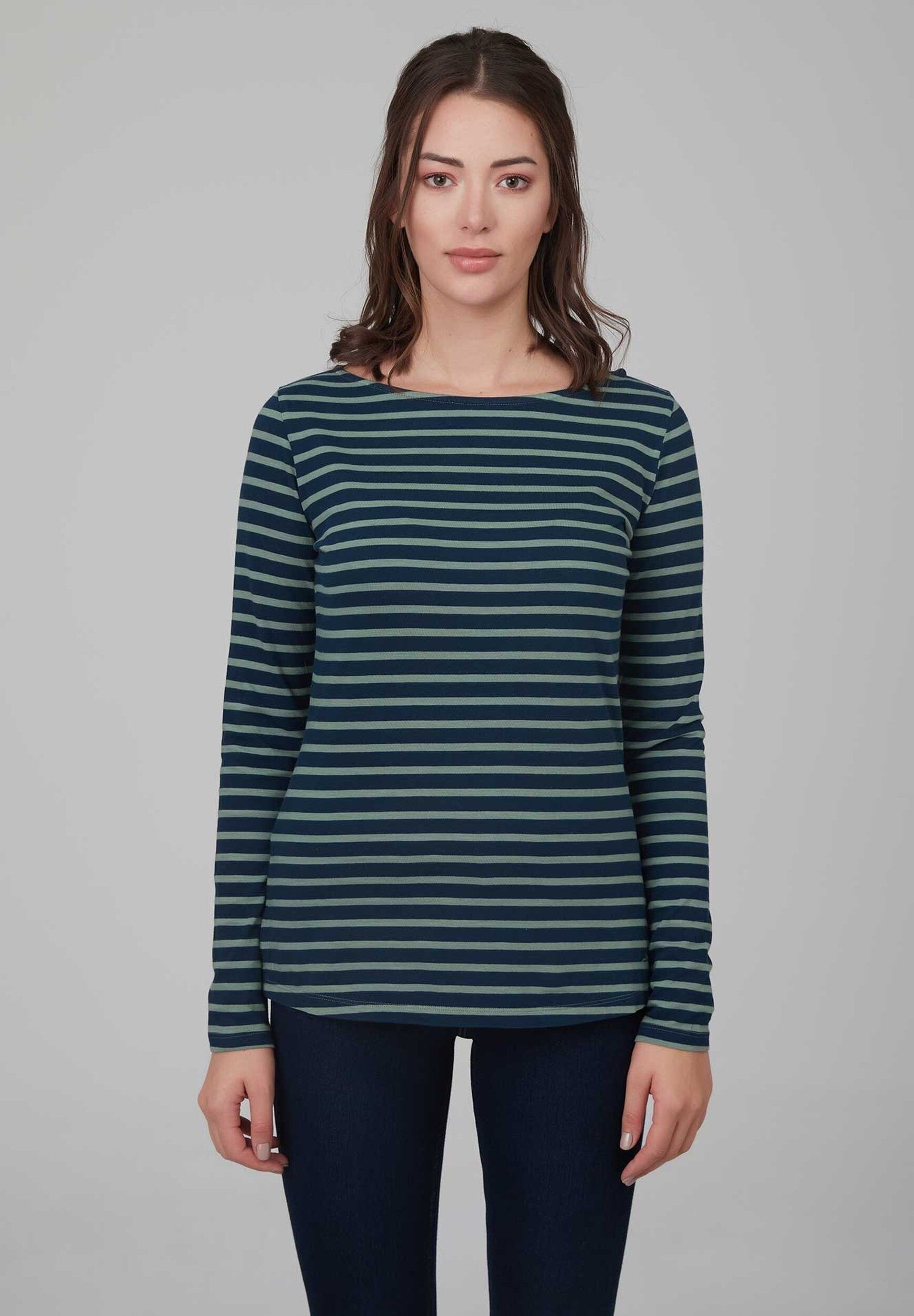 Langarmshirt mit coolem Ringel-look aus Bio-Baumwolle