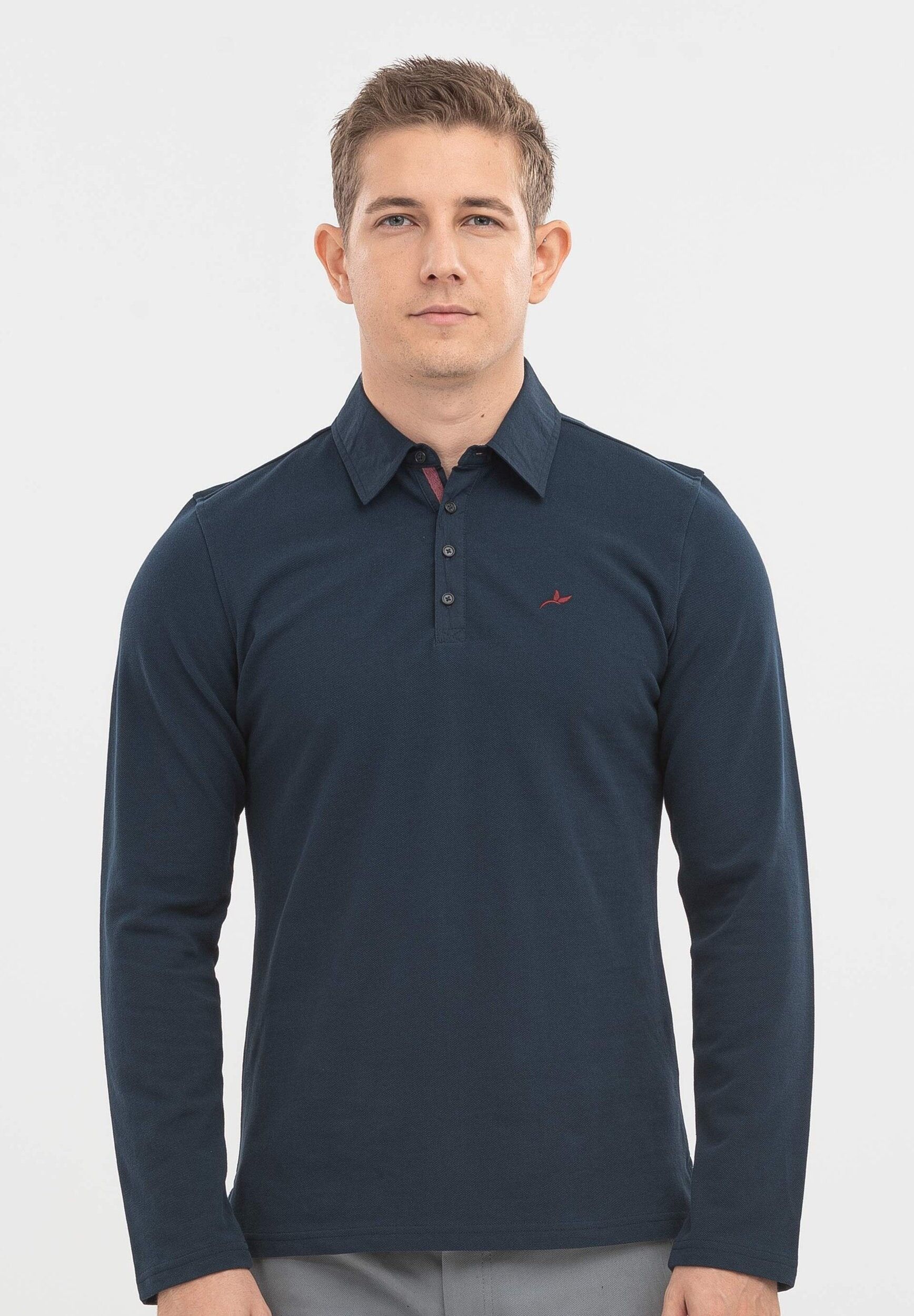 Langarm-Poloshirt aus Bio-Baumwolle