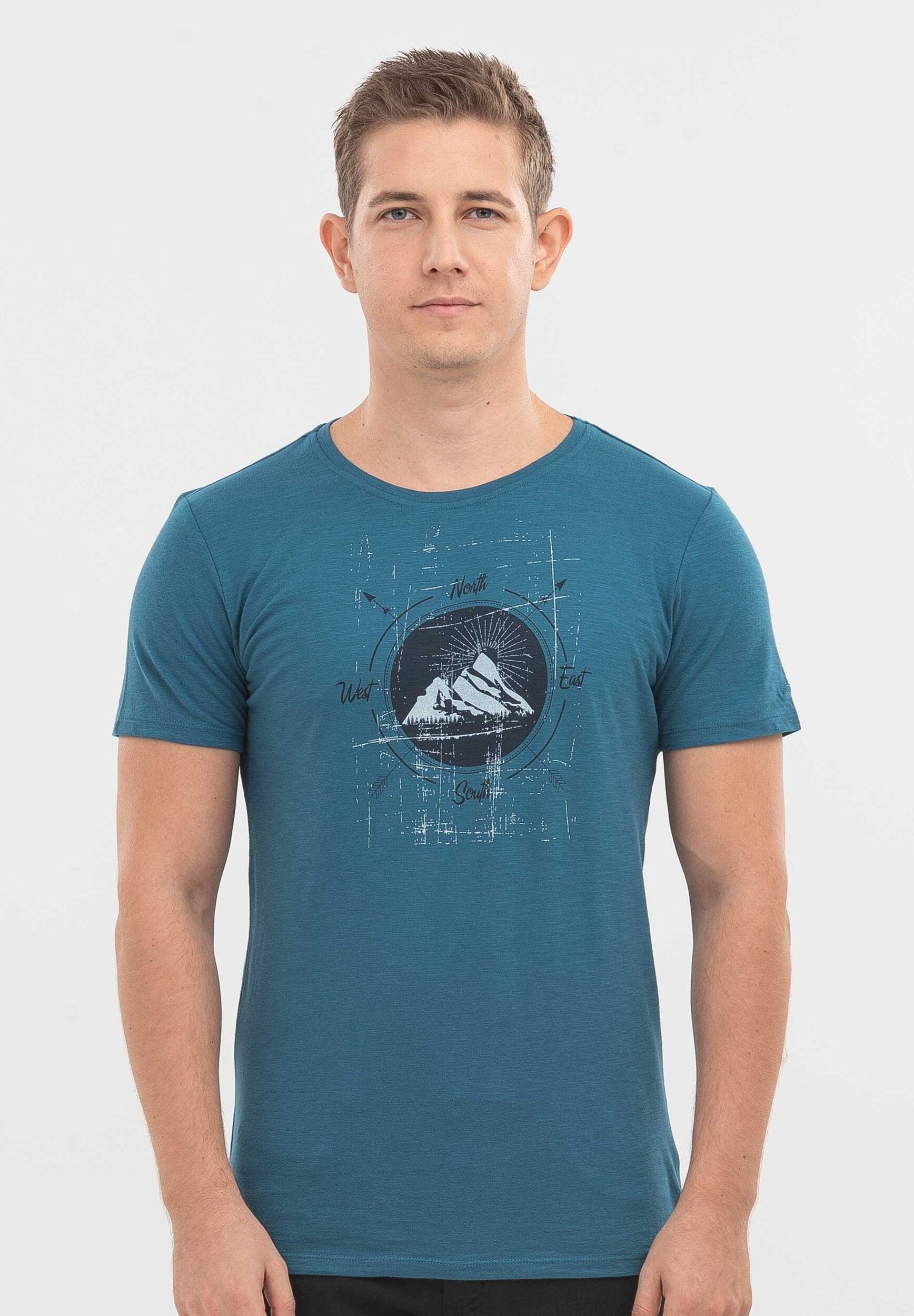 T-Shirt aus Bio-Baumwolle mit Berg-Print