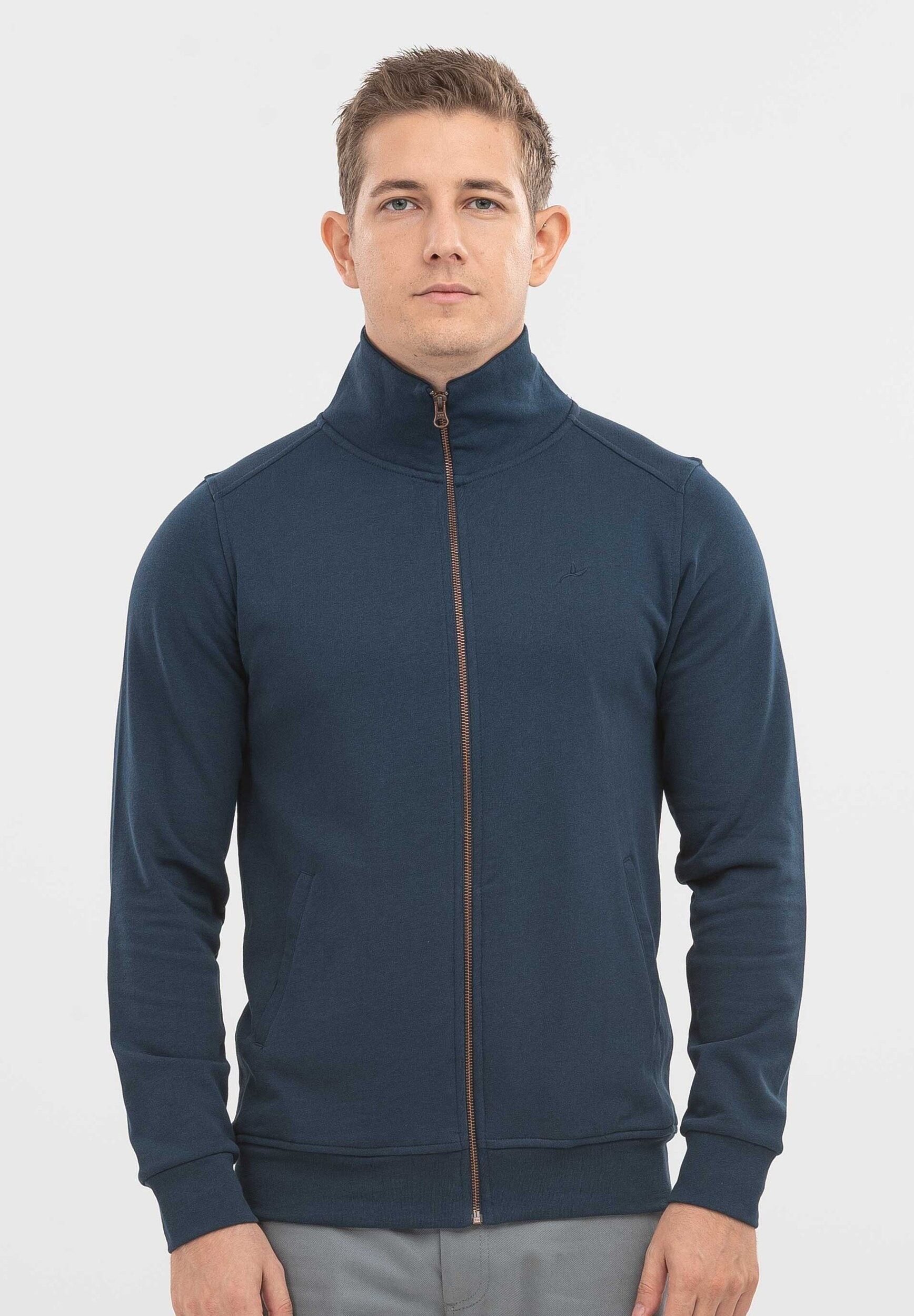 Giacca in felpa di cotone biologico con colletto rialzato