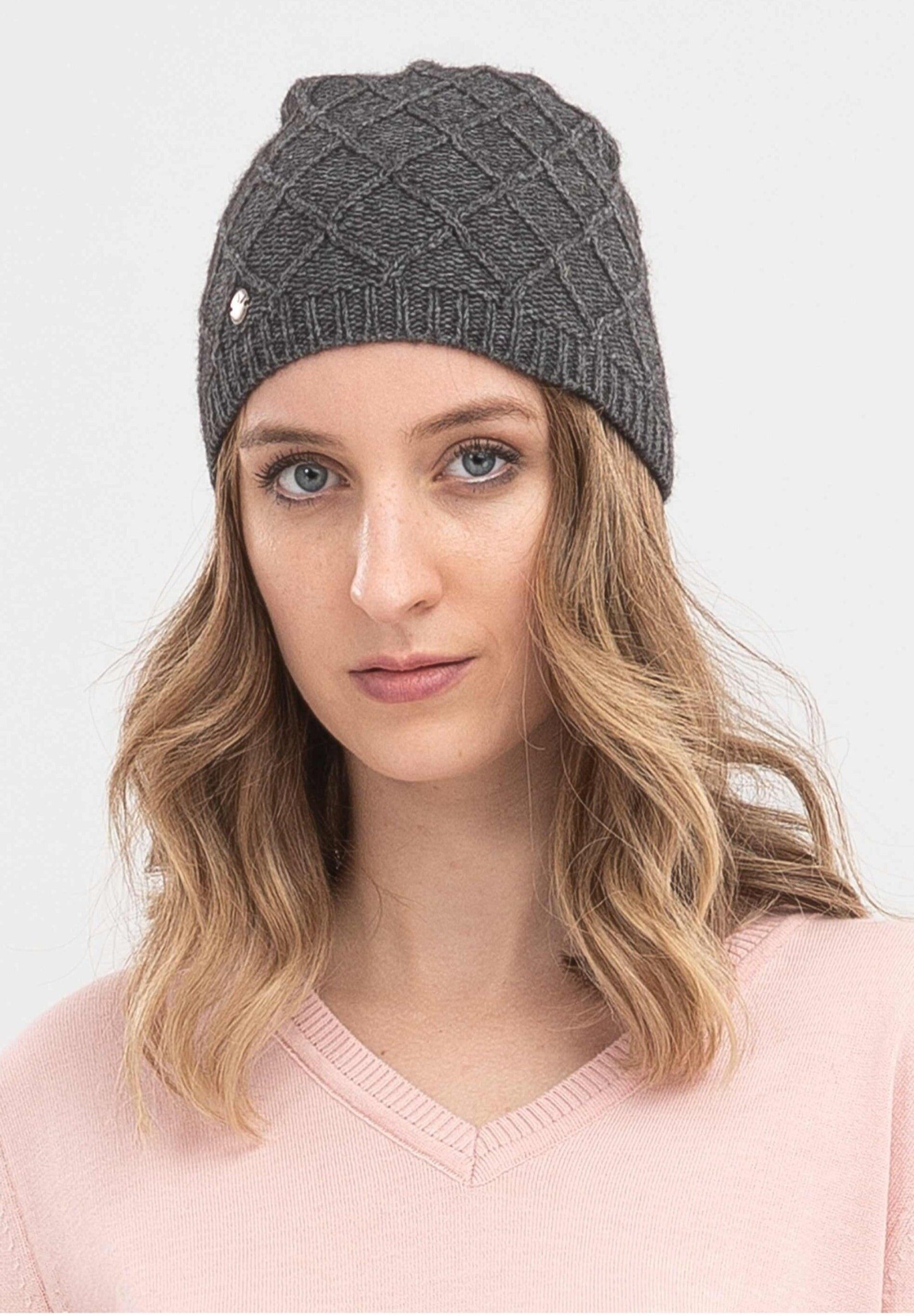 Berretto lavorato a maglia in lana merino biologica e cotone biologico