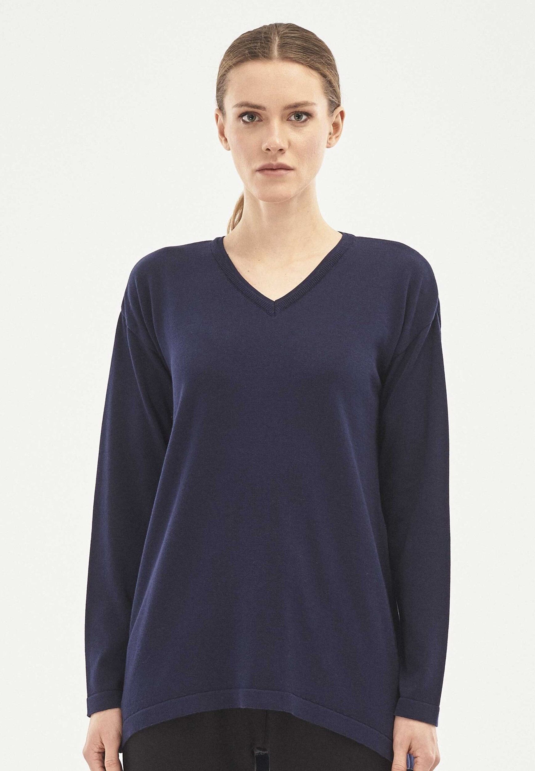 Maglia scollo a V in cotone biologico