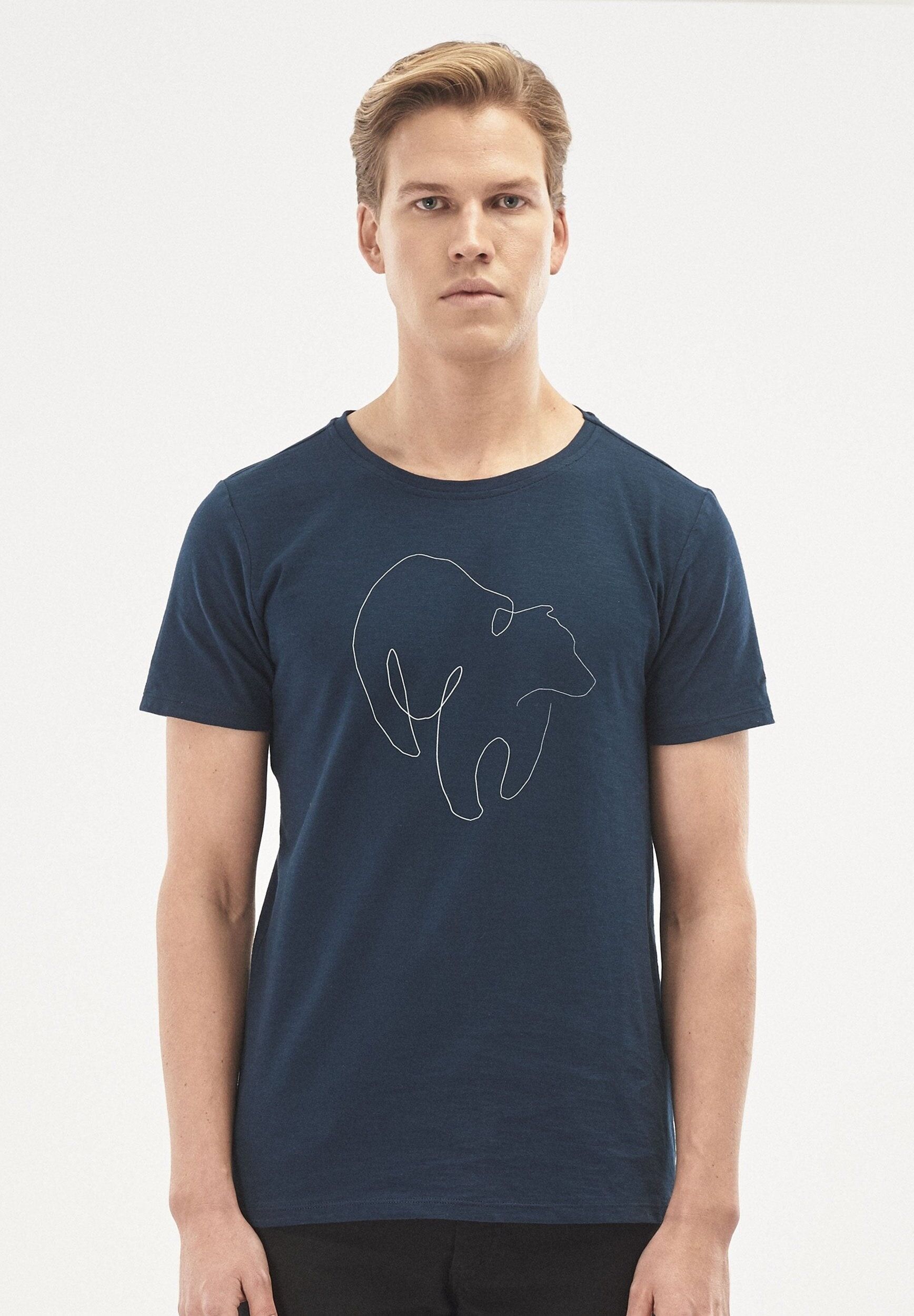 T-shirt in cotone biologico con stampa orsetto