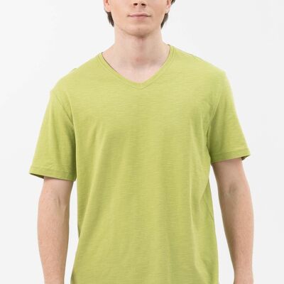 T-shirt basique en coton biologique avec col en V