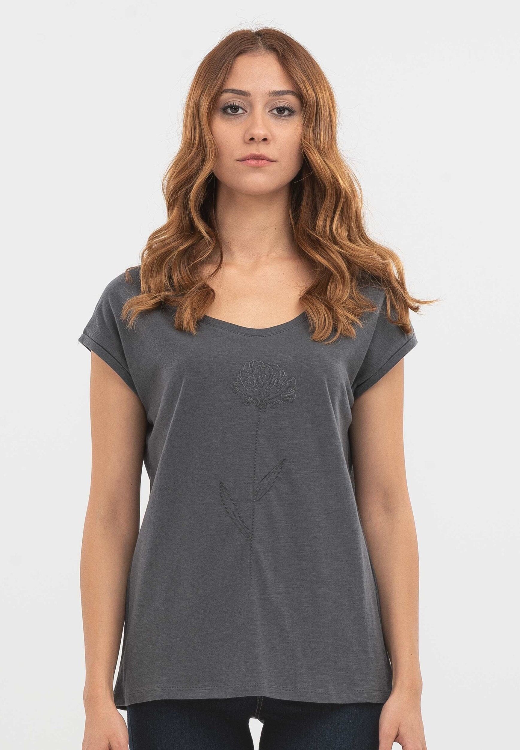 T-shirt in cotone biologico con ricamo