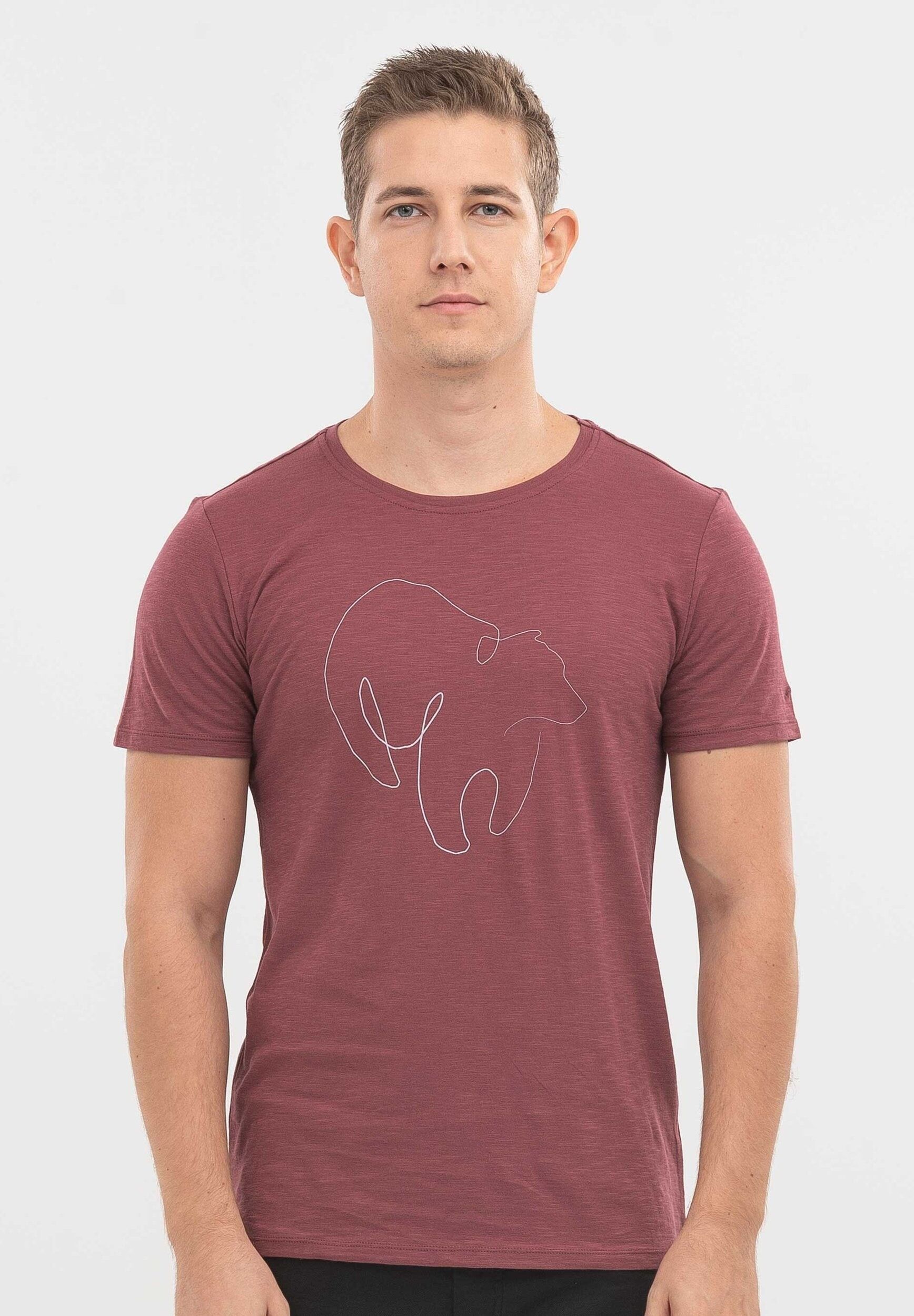 T-shirt in cotone biologico con stampa orsetto