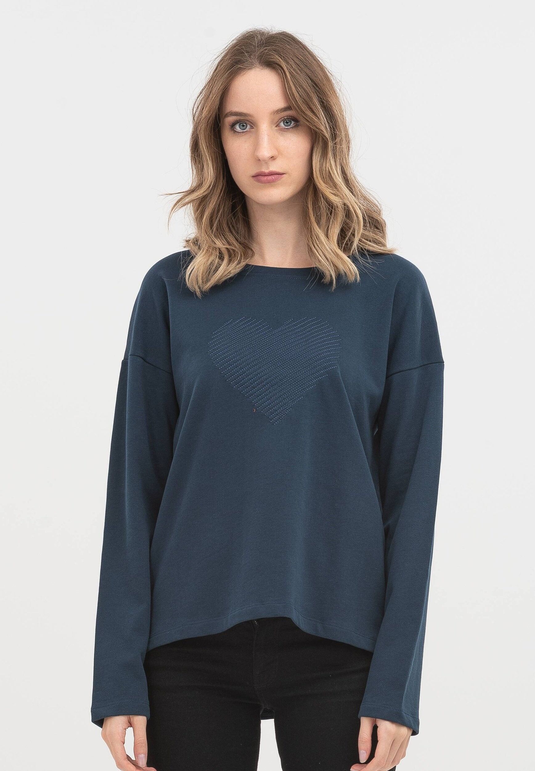 Felpa in cotone biologico con ricamo cuore