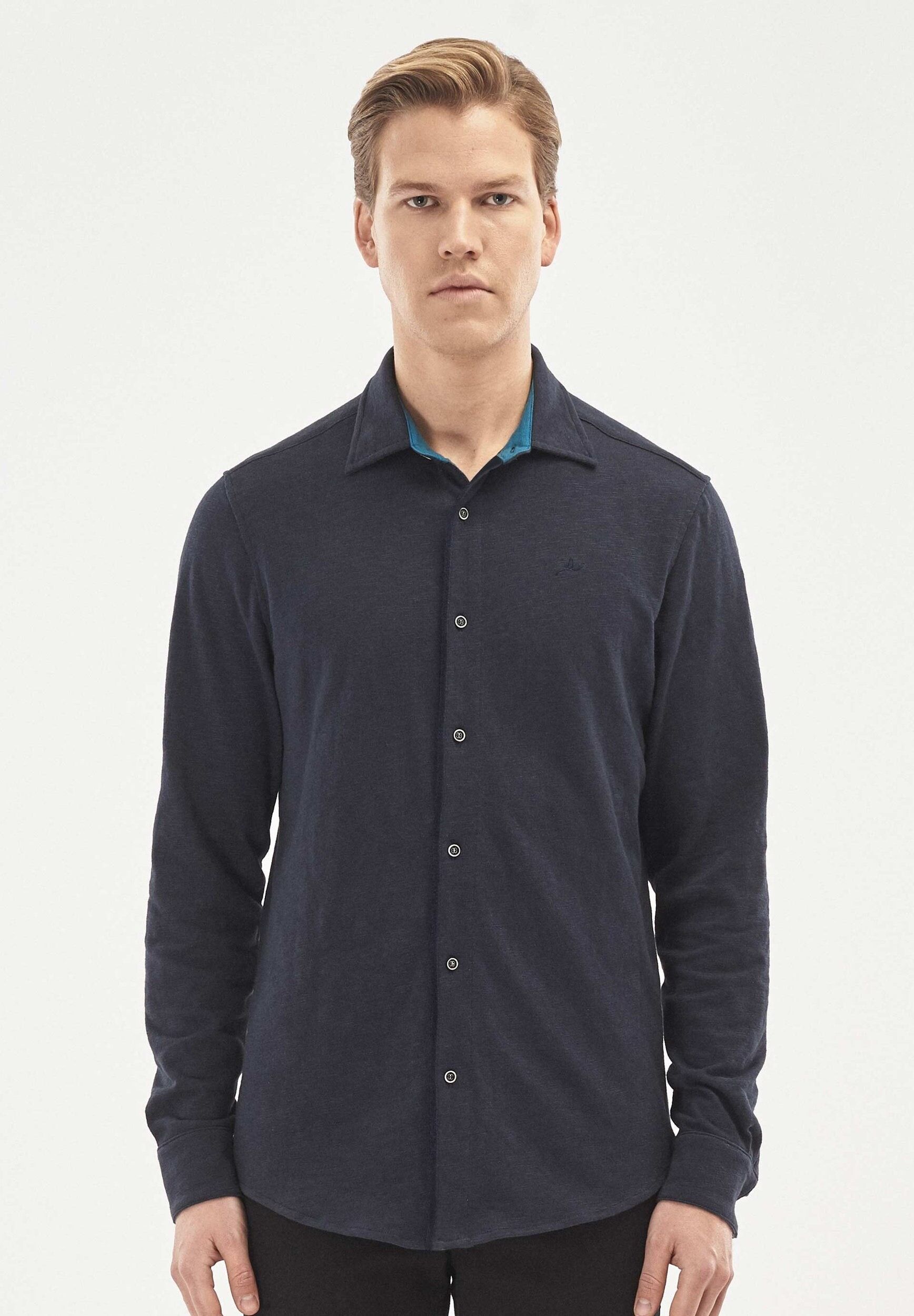 Maglia a maniche lunghe in cotone biologico in jersey fiammato pesante