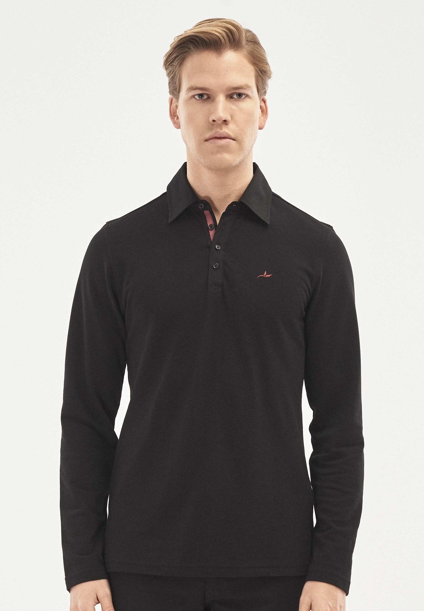 Polo a maniche lunghe in cotone biologico