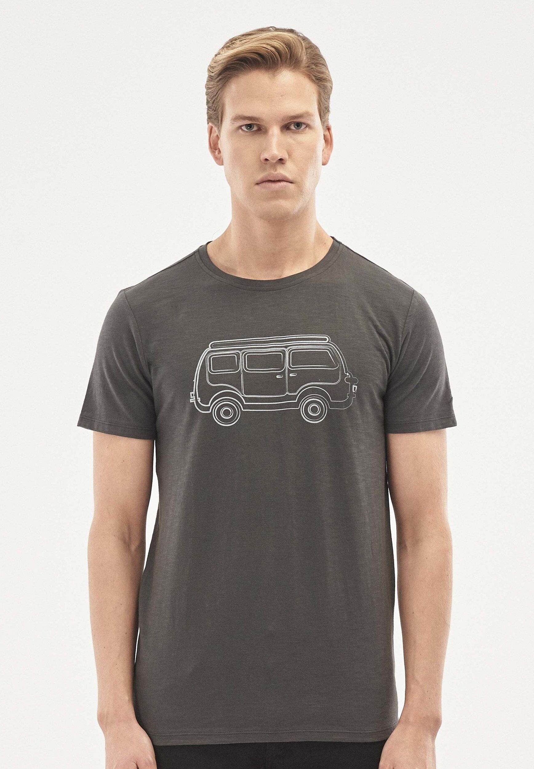 T-shirt in cotone biologico con stampa camper