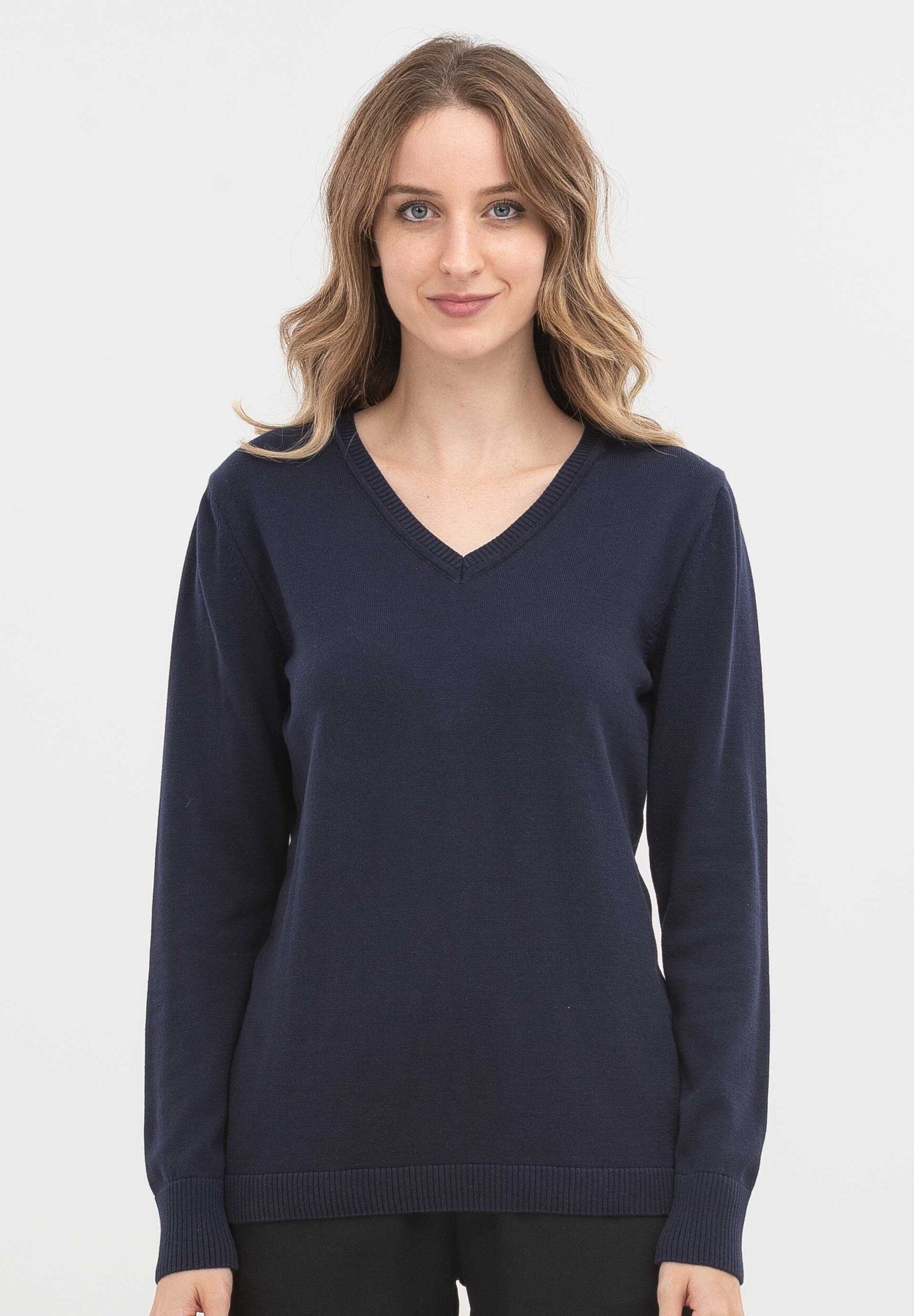 Maglia scollo a V in cotone biologico