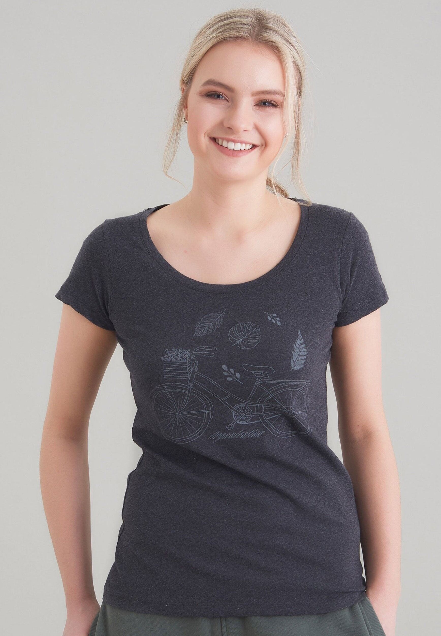 Parte anteriore della camicia con stampa a foglie in cotone biologico