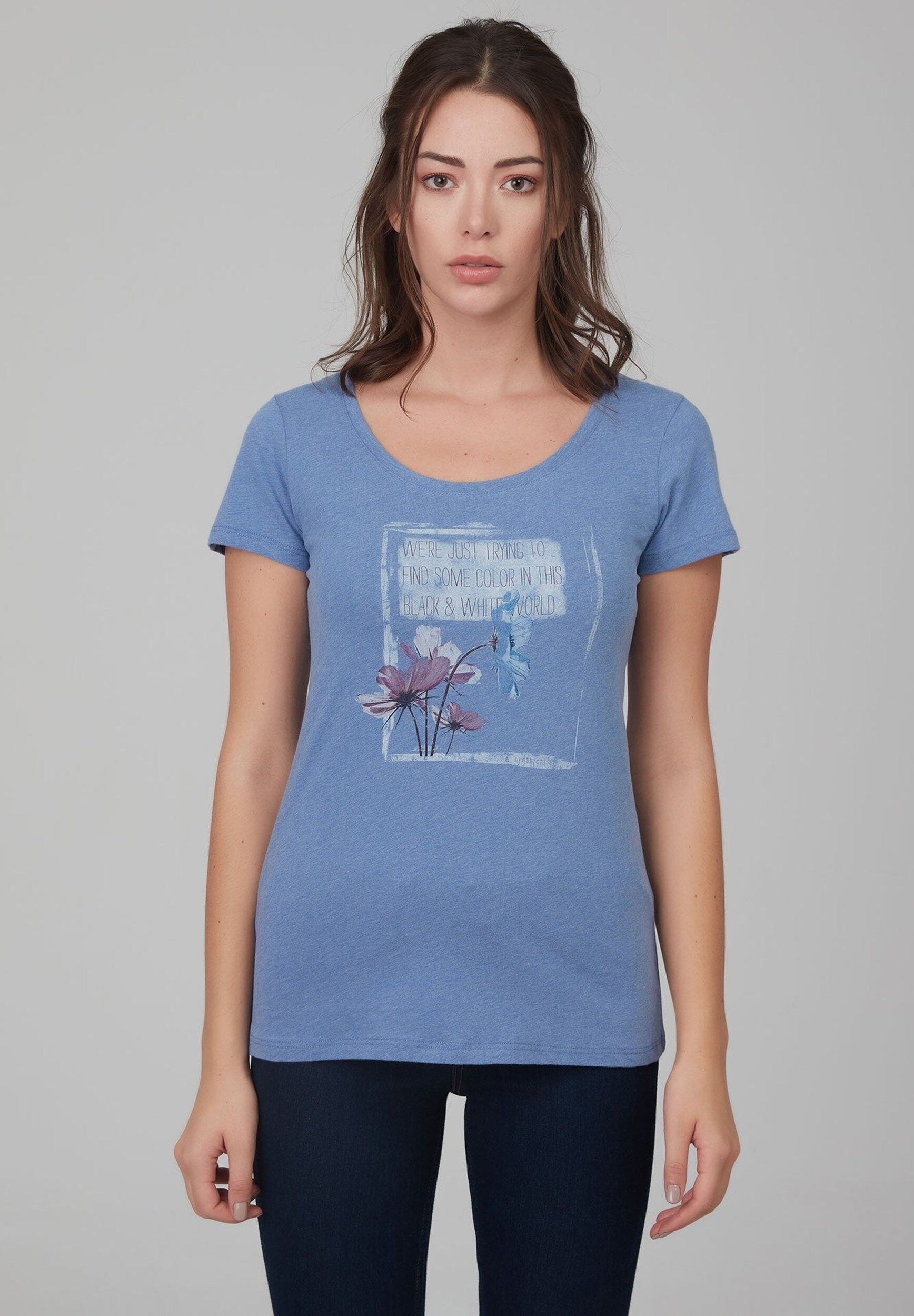 T-shirt in cotone biologico con stampa floreale