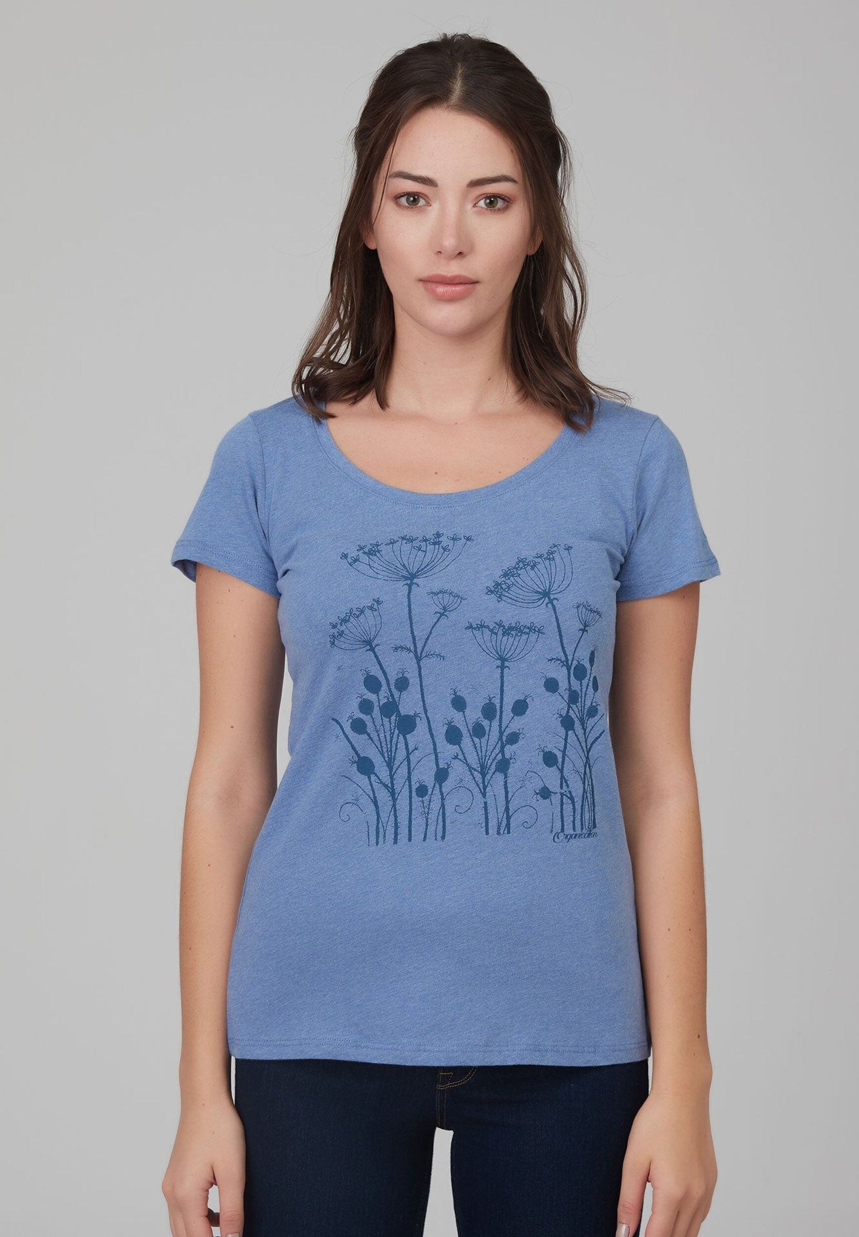 Camicia con una romantica stampa floreale realizzata in cotone biologico