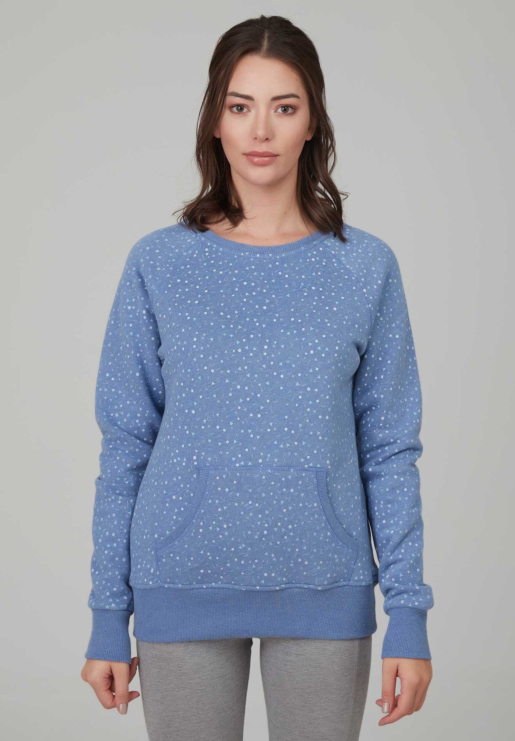 Felpa basic con stampa all-over realizzata in cotone biologico