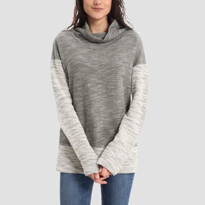 Sweat-shirt à col montant en coton biologique