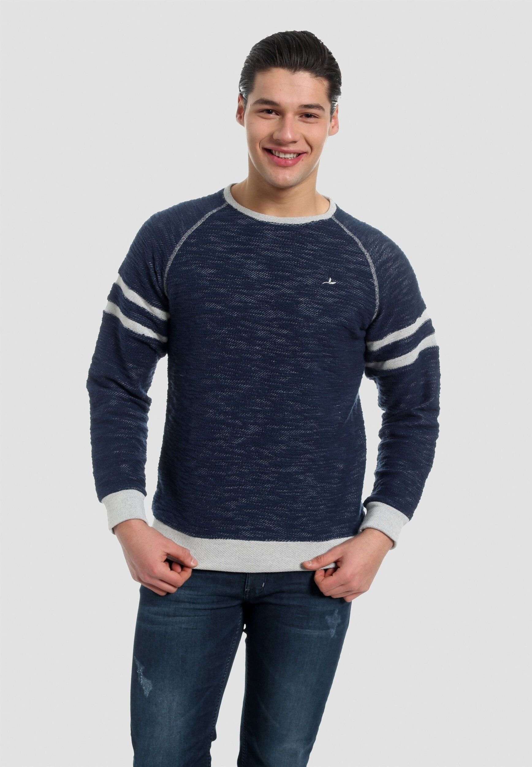 Felpa in cotone biologico con maniche raglan dal look melange