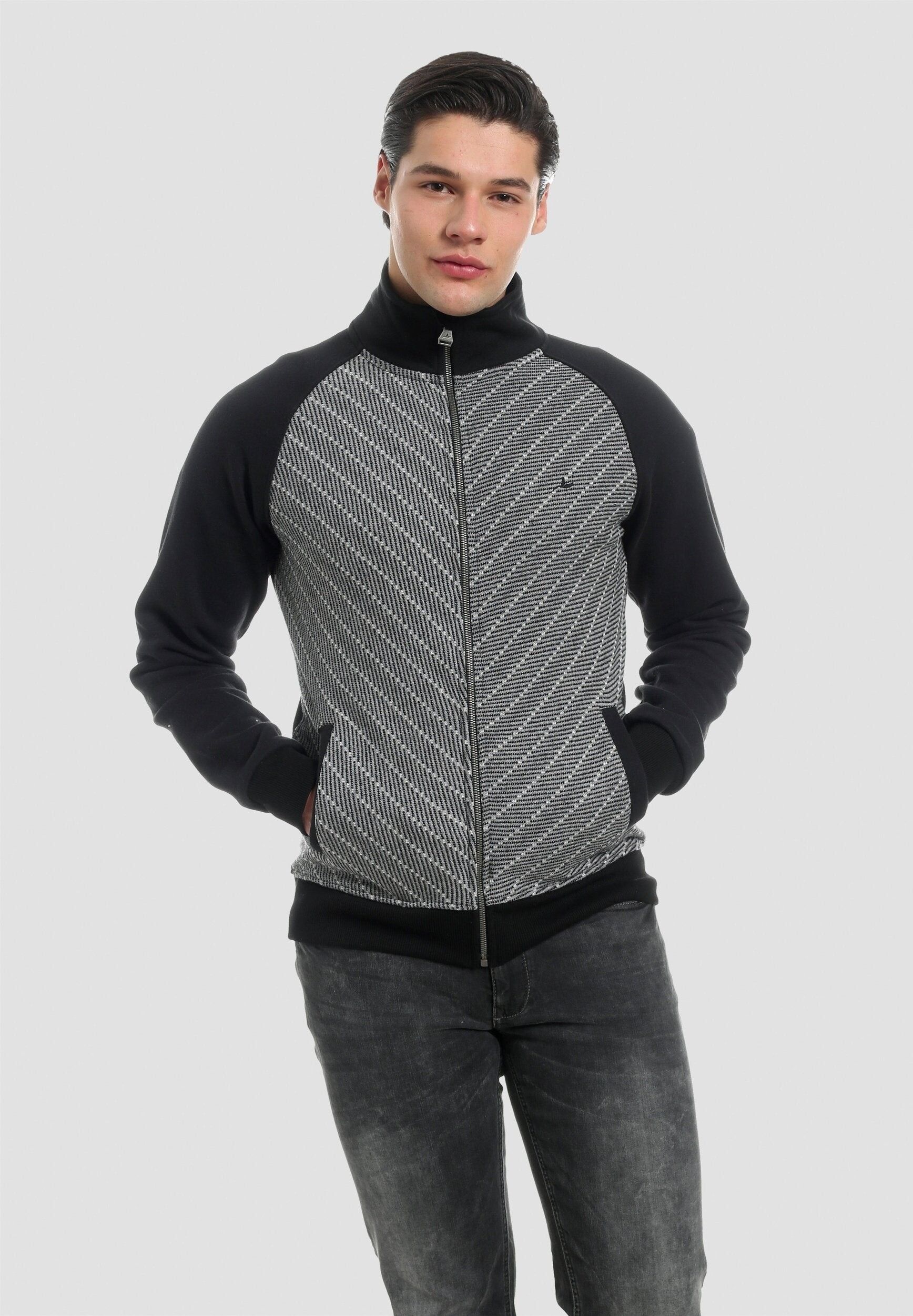 Giacca in felpa di cotone biologico con colletto rialzato