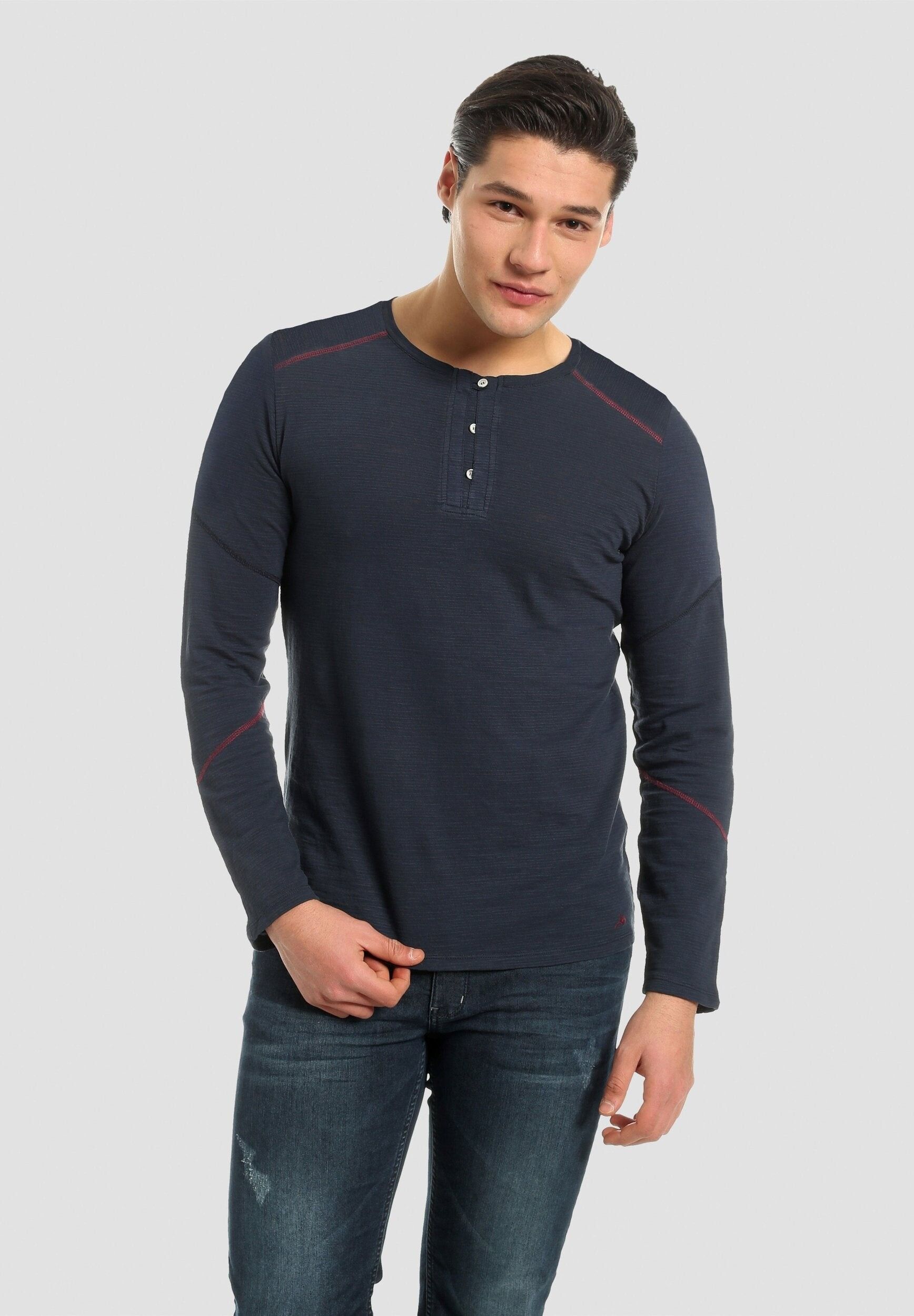 Maglia serafino a maniche lunghe in cotone biologico