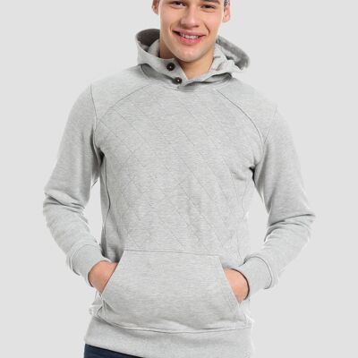Raglan quilted hoodie made of organic cotton with kangaroo pocket