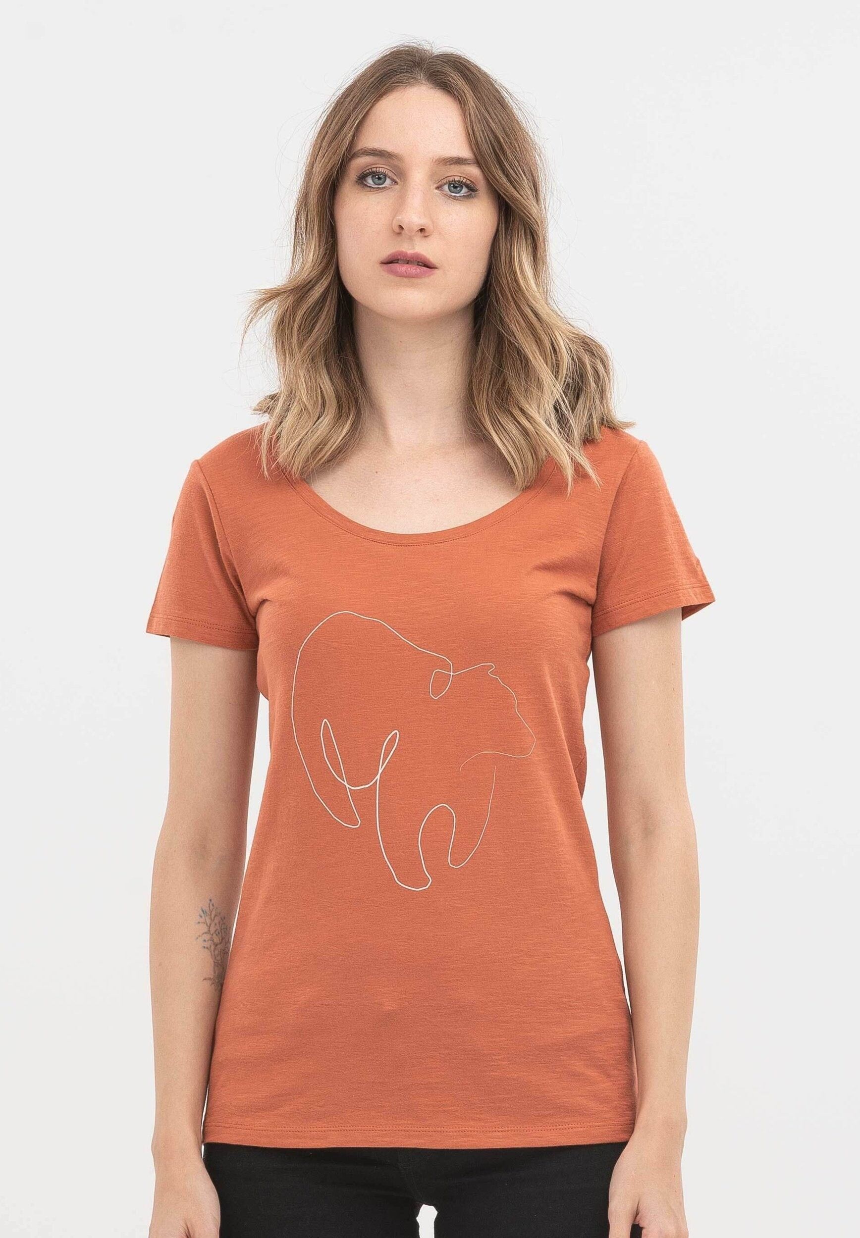 T-shirt in cotone biologico con stampa orsetto