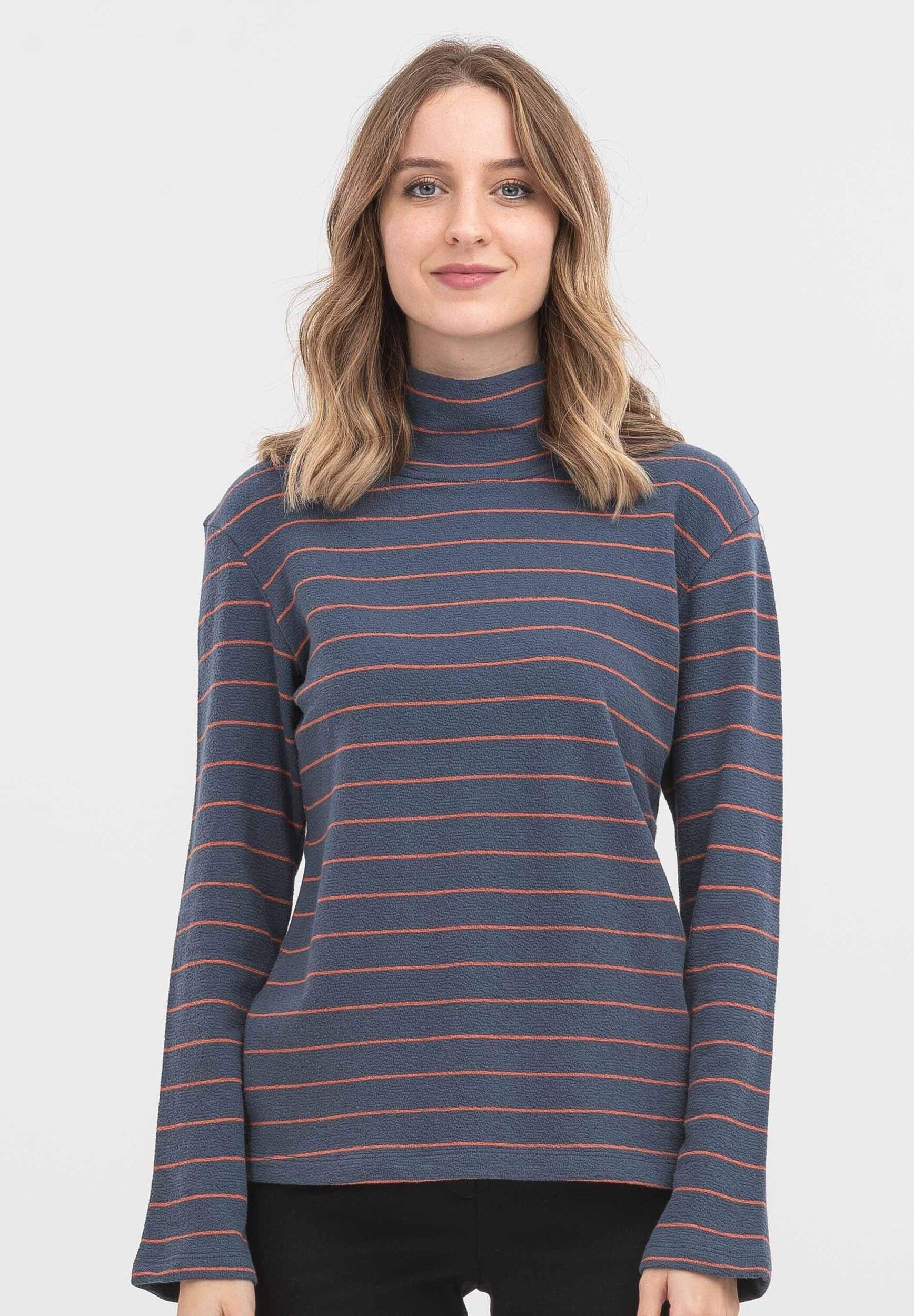 Maglia a maniche lunghe in cotone biologico con colletto alto