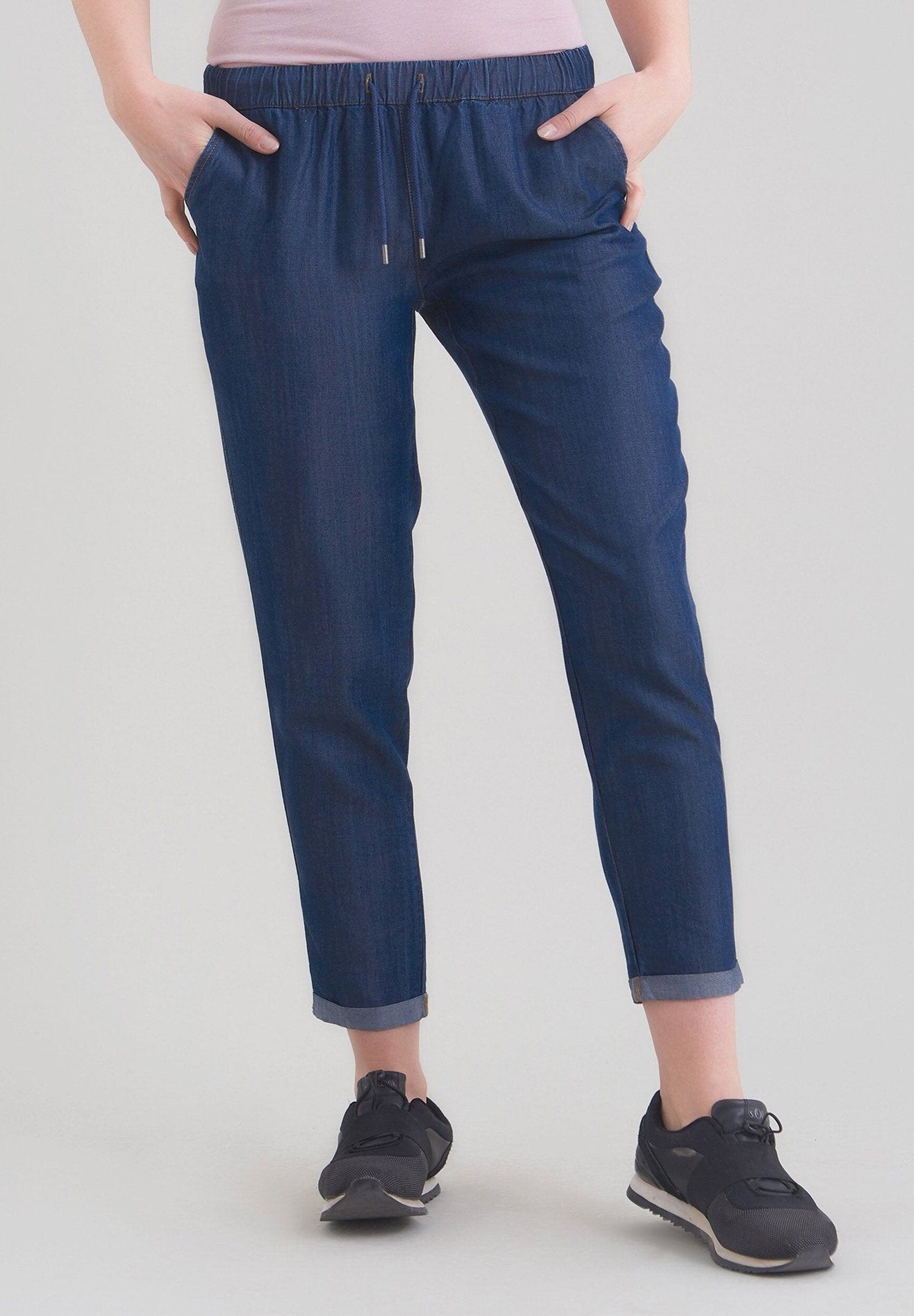 Jeans in TENCEL™ Lyocell con coulisse e tasche laterali