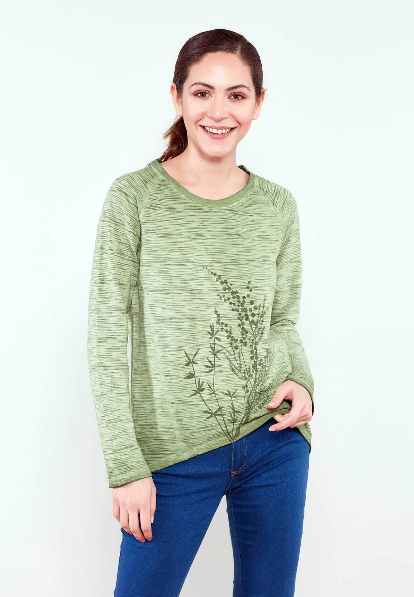 Manica lunga con stampa floreale realizzata in cotone biologico