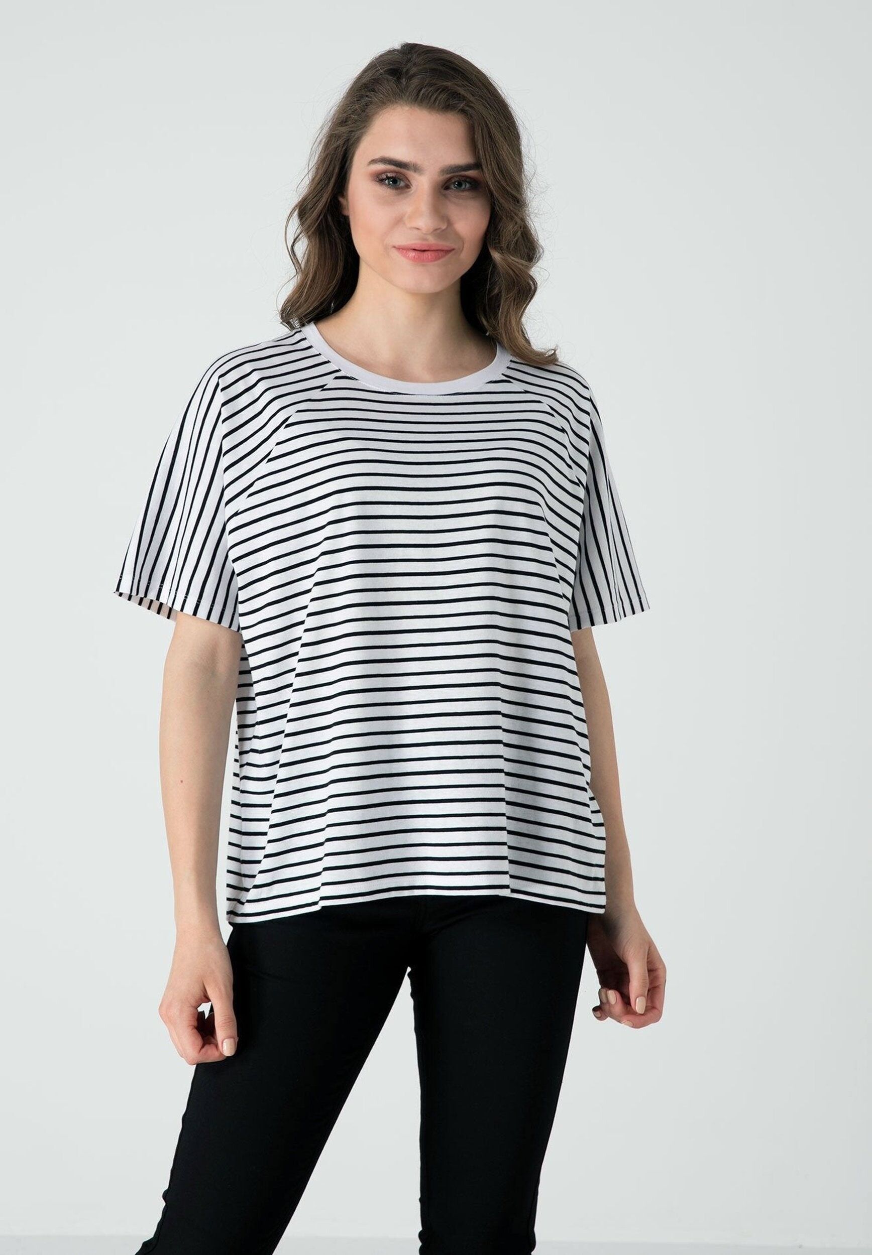 T-shirt a righe in cotone biologico