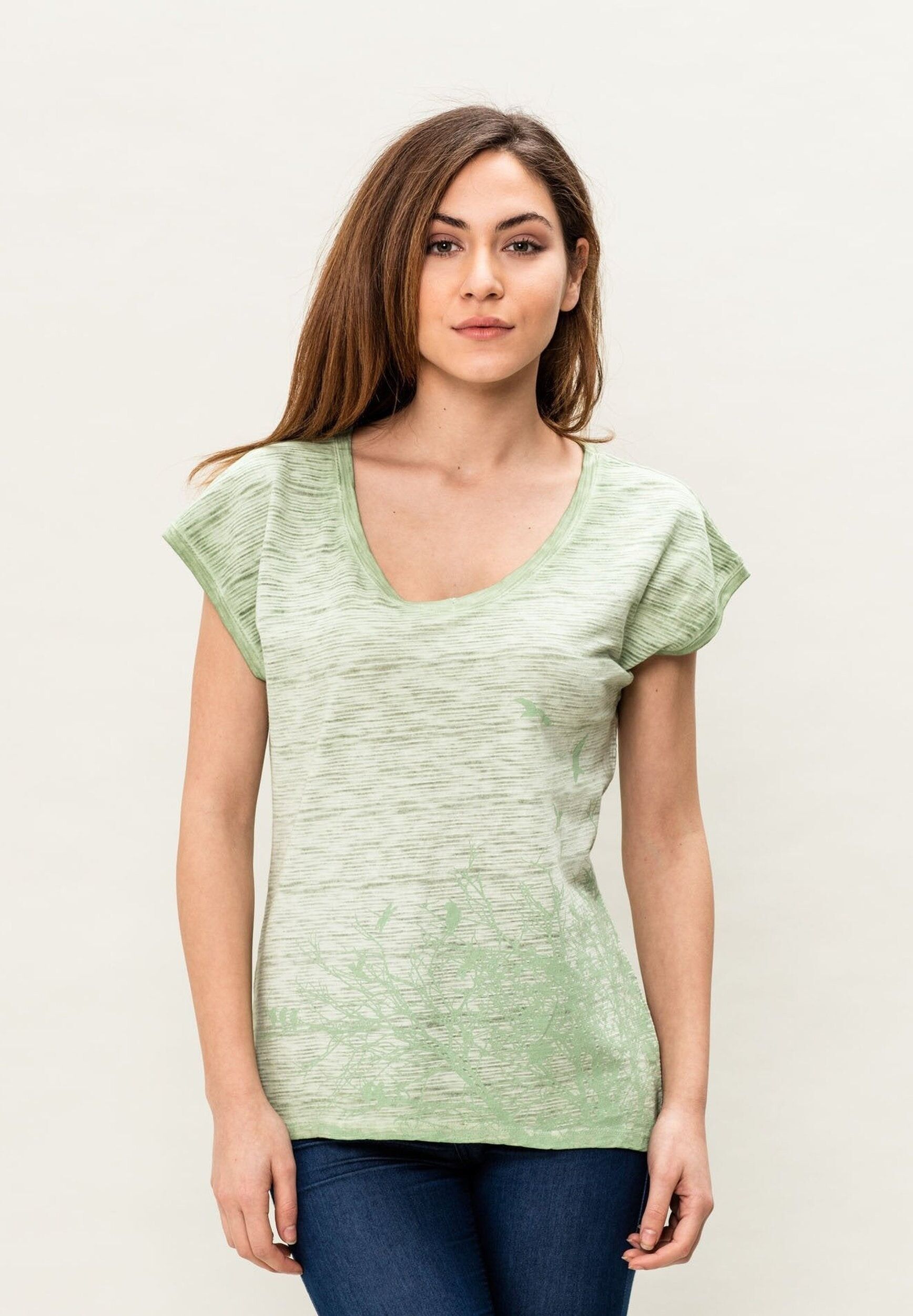 T-shirt in cotone biologico con retro più lungo