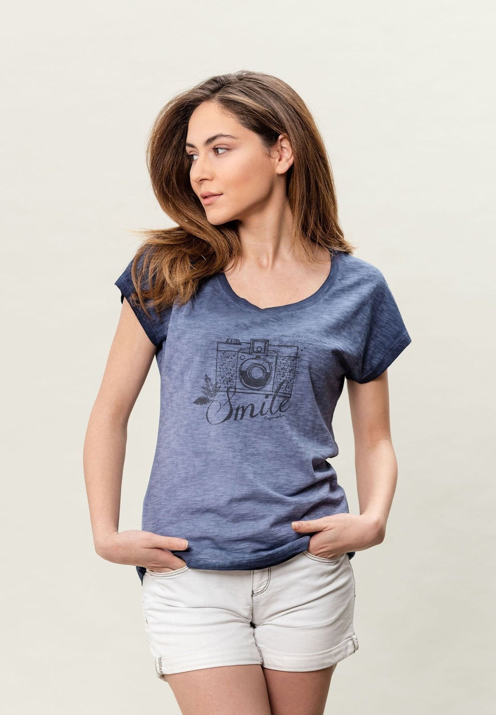 T-shirt in cotone biologico tinto a freddo