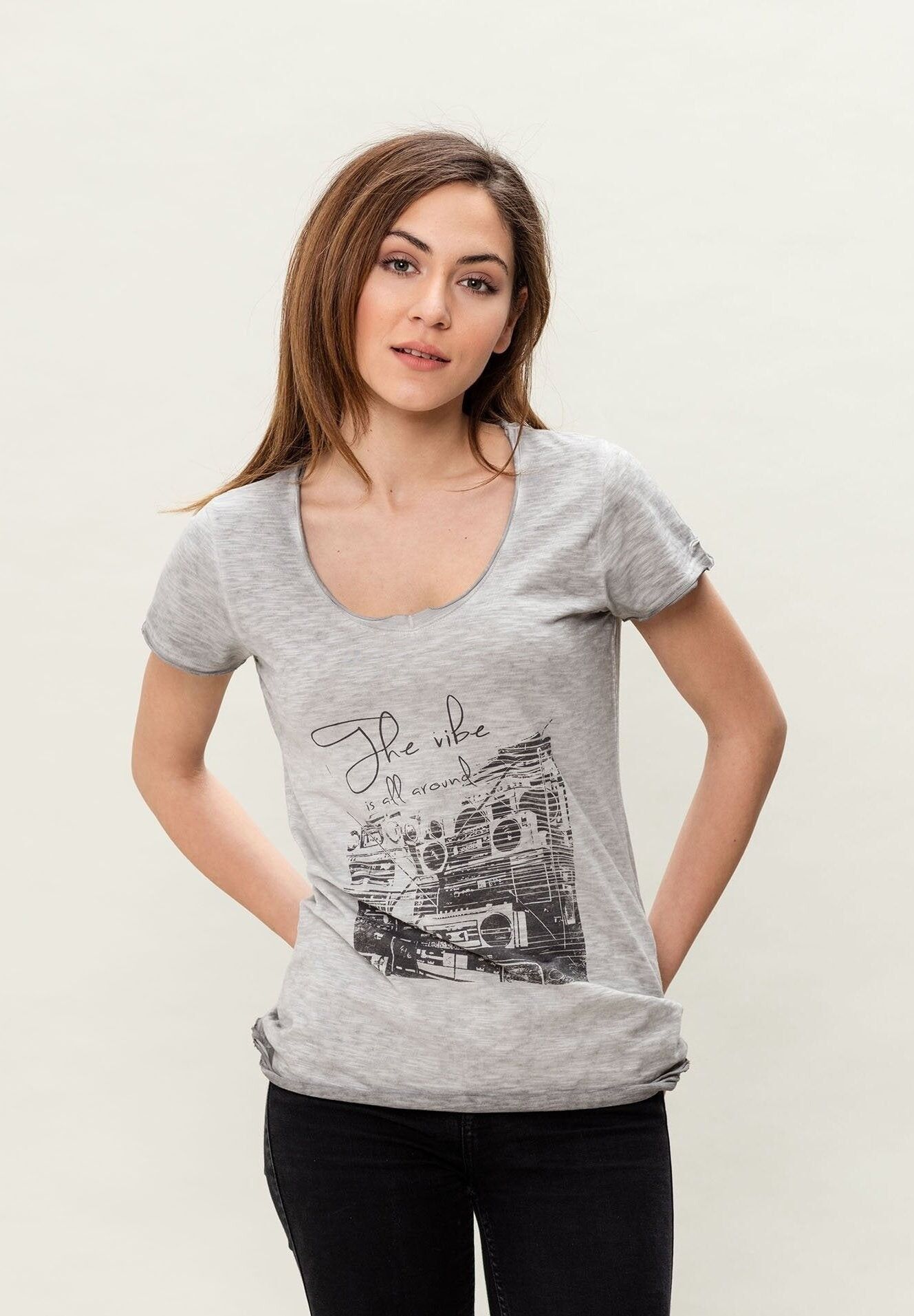 T-shirt in cotone biologico tinto a freddo