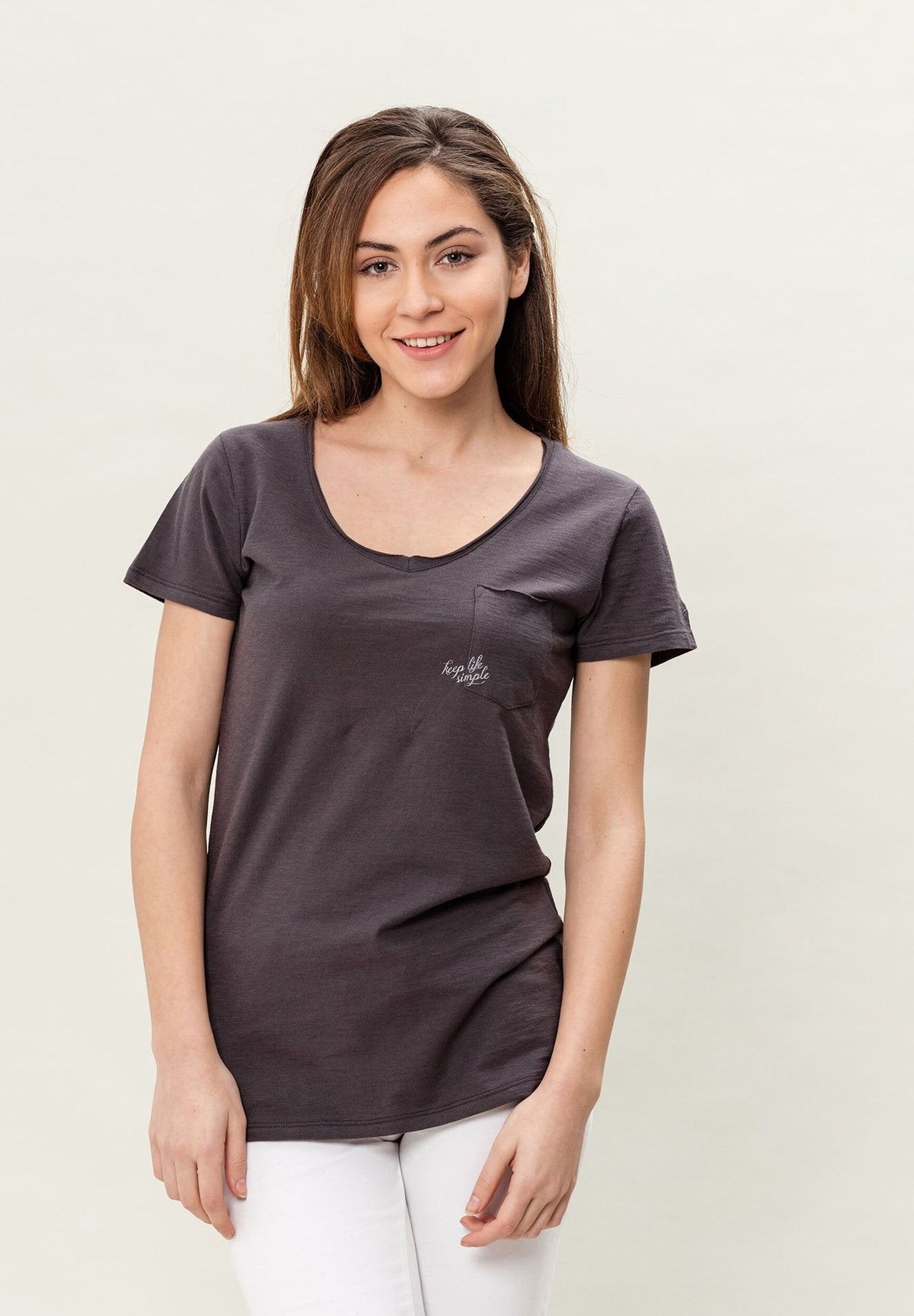 T-shirt in cotone biologico con taschino sul petto