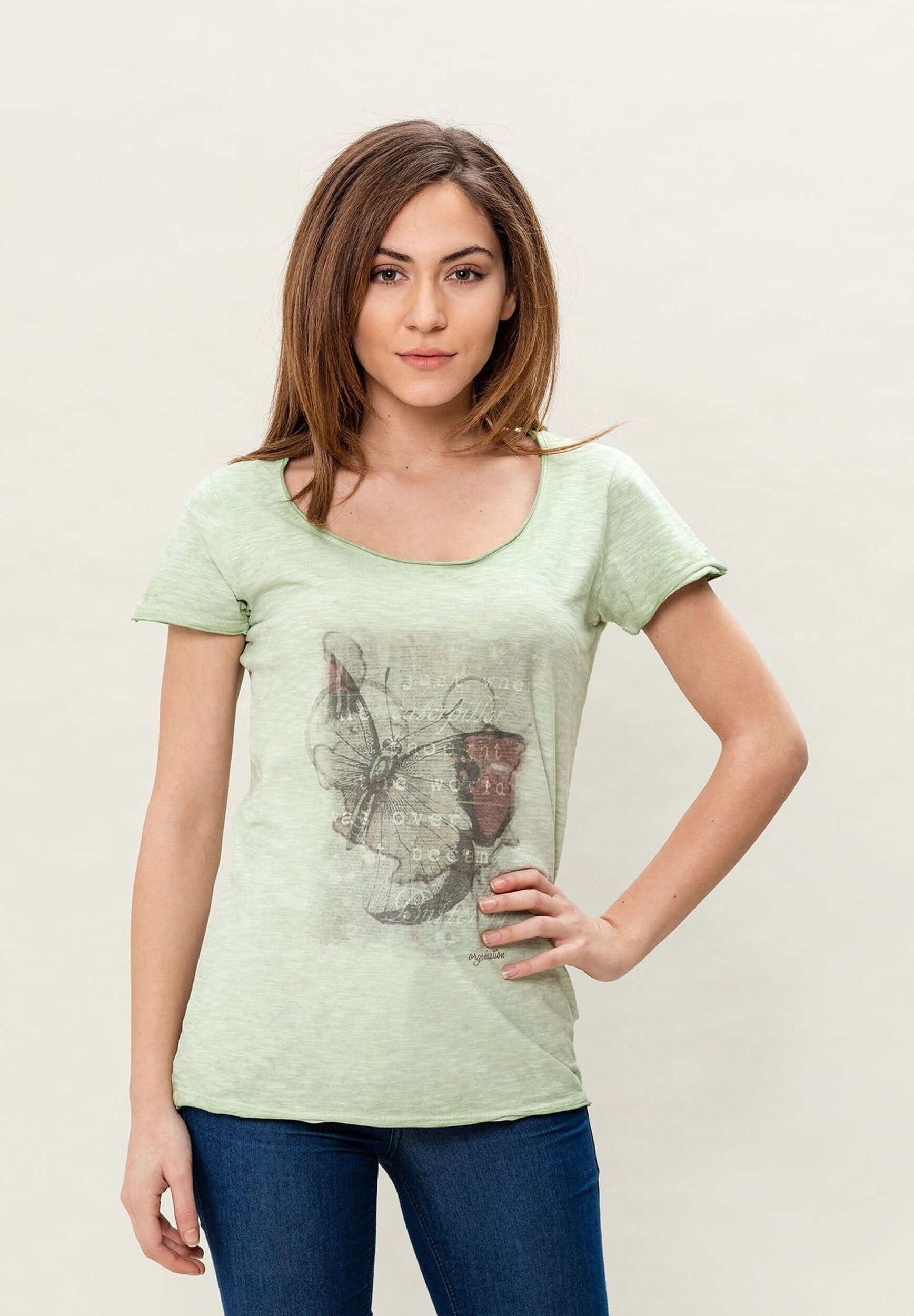 T-shirt in cotone biologico tinto a freddo