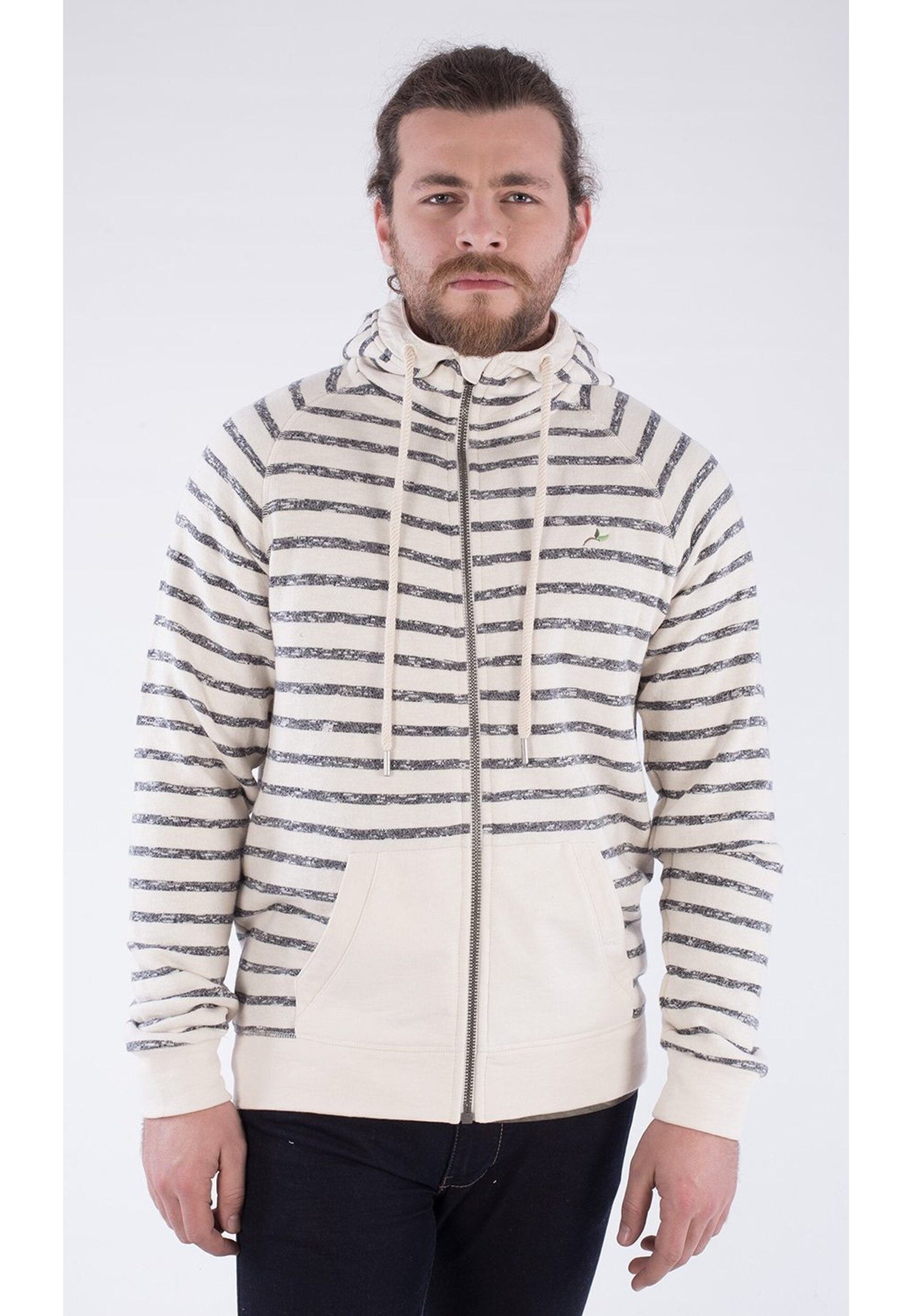 Felpa con cappuccio con cerniera realizzata in cotone biologico