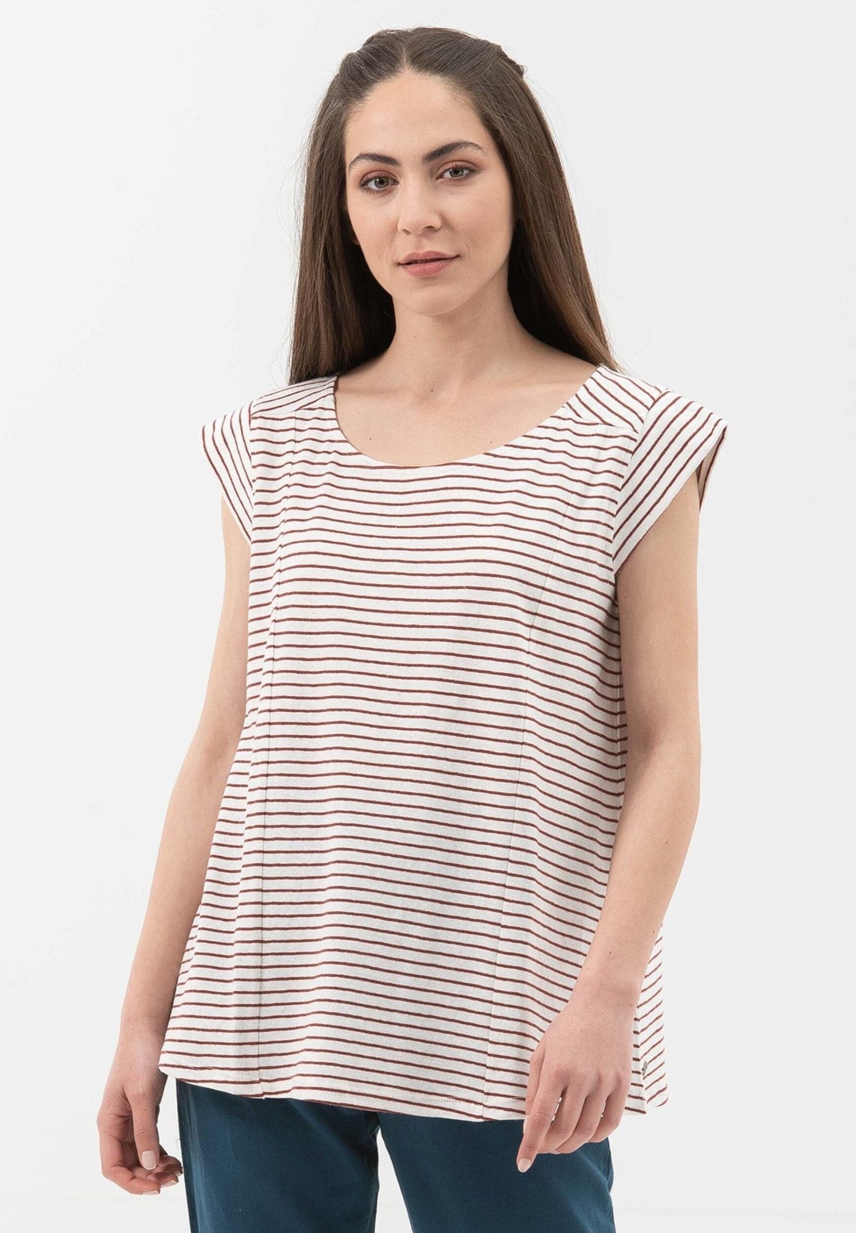 T-shirt in cotone biologico con lino