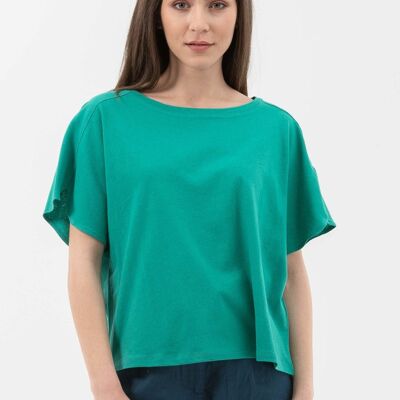 Organic cotton t-shirt with linen
