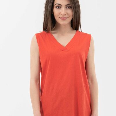 Top made of organic cotton-linen mix