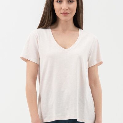 Basic T-shirt made of organic cotton with V-neck