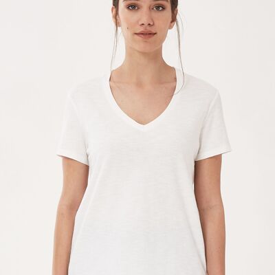 Basic T-shirt made of organic cotton with V-neck
