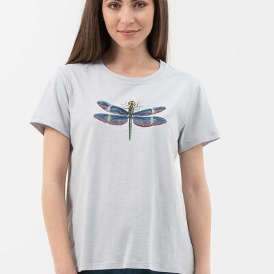 Organic cotton T-shirt with dragonfly print