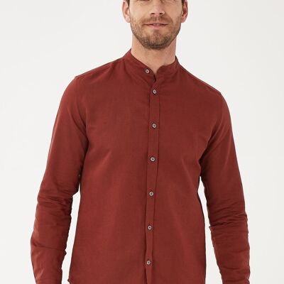 Long-sleeved shirt made of linen with organic cotton