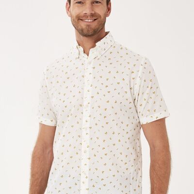 Short-sleeved shirt made of organic cotton with all-over print