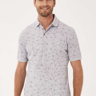 Organic cotton polo shirt with all-over print
