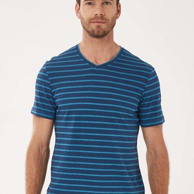 Camiseta de rayas confeccionada en algodón orgánico con lino