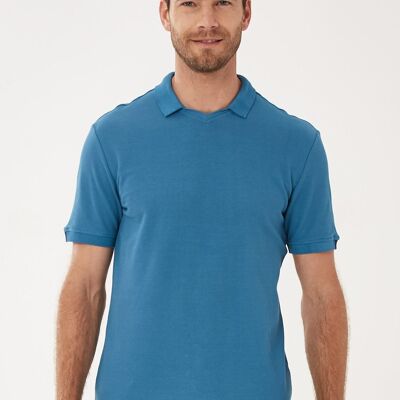 Polo de algodón orgánico con cuello de pico